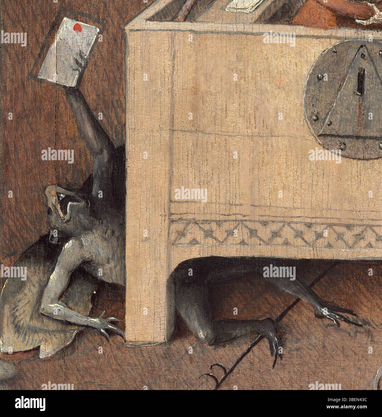 Peinture ; huile sur panneau ; total : 93 x 31 cm (36 5/8 x 12 3/16 po.) encadré : 105,9 x 43,5 x 5,4 cm (41 11/16 x 17 1/8 x 2 1/8 po) ; Banque D'Images