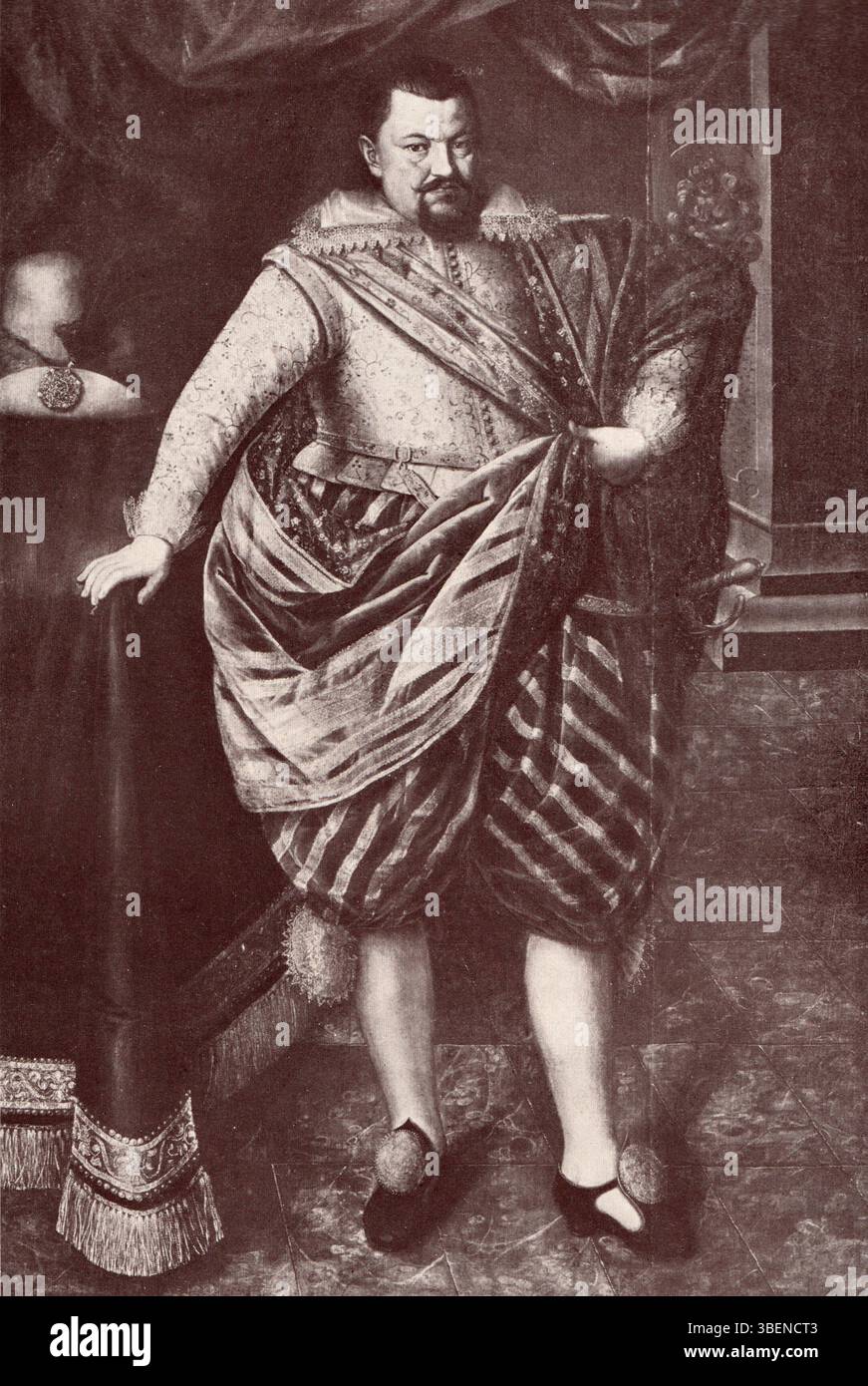 Portrait de Johann Sigismund, électeur de Brandebourg, du XVIIe siècle. Il est une figure importante de la politique allemande et européenne à son époque, dirigeant le Brandebourg-Prusse de 1608 à 1619. Banque D'Images