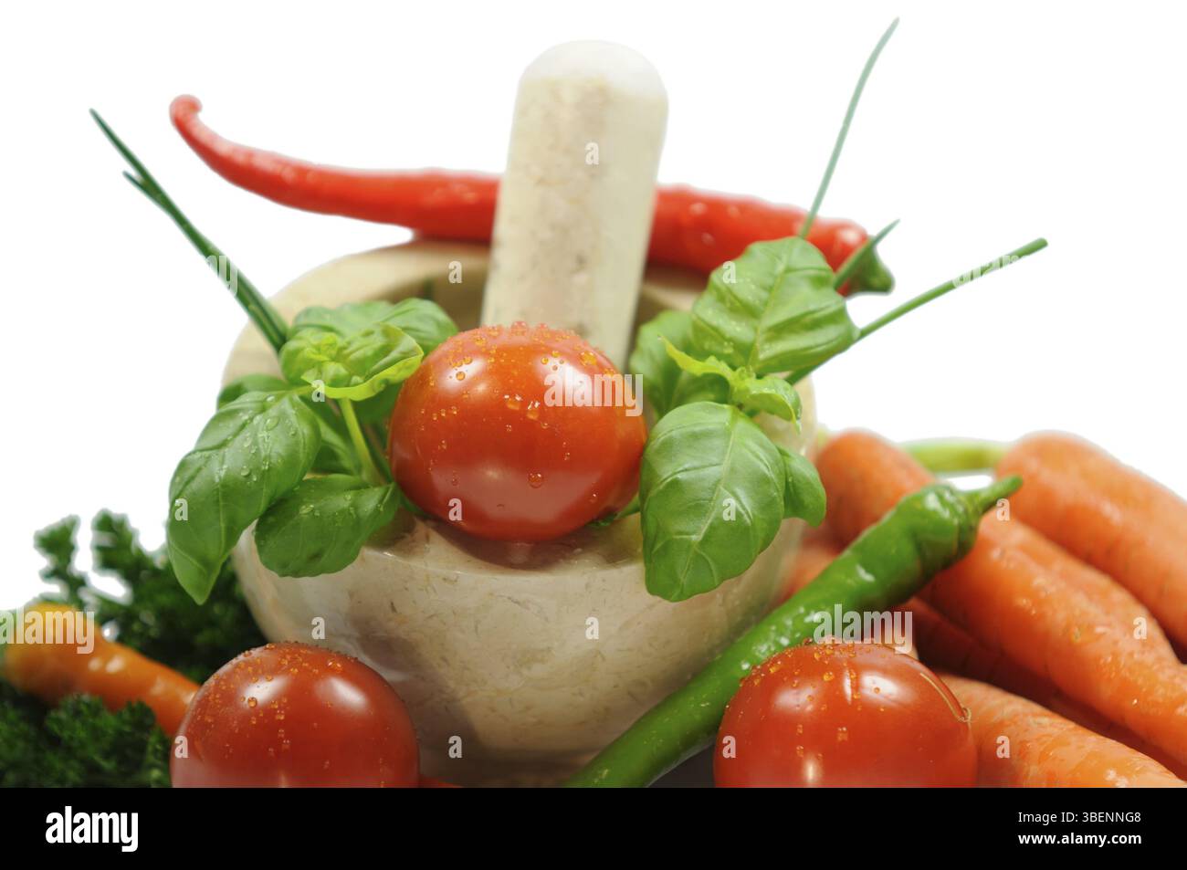 Pilon et mortier (pistillum et mortarium) Banque D'Images