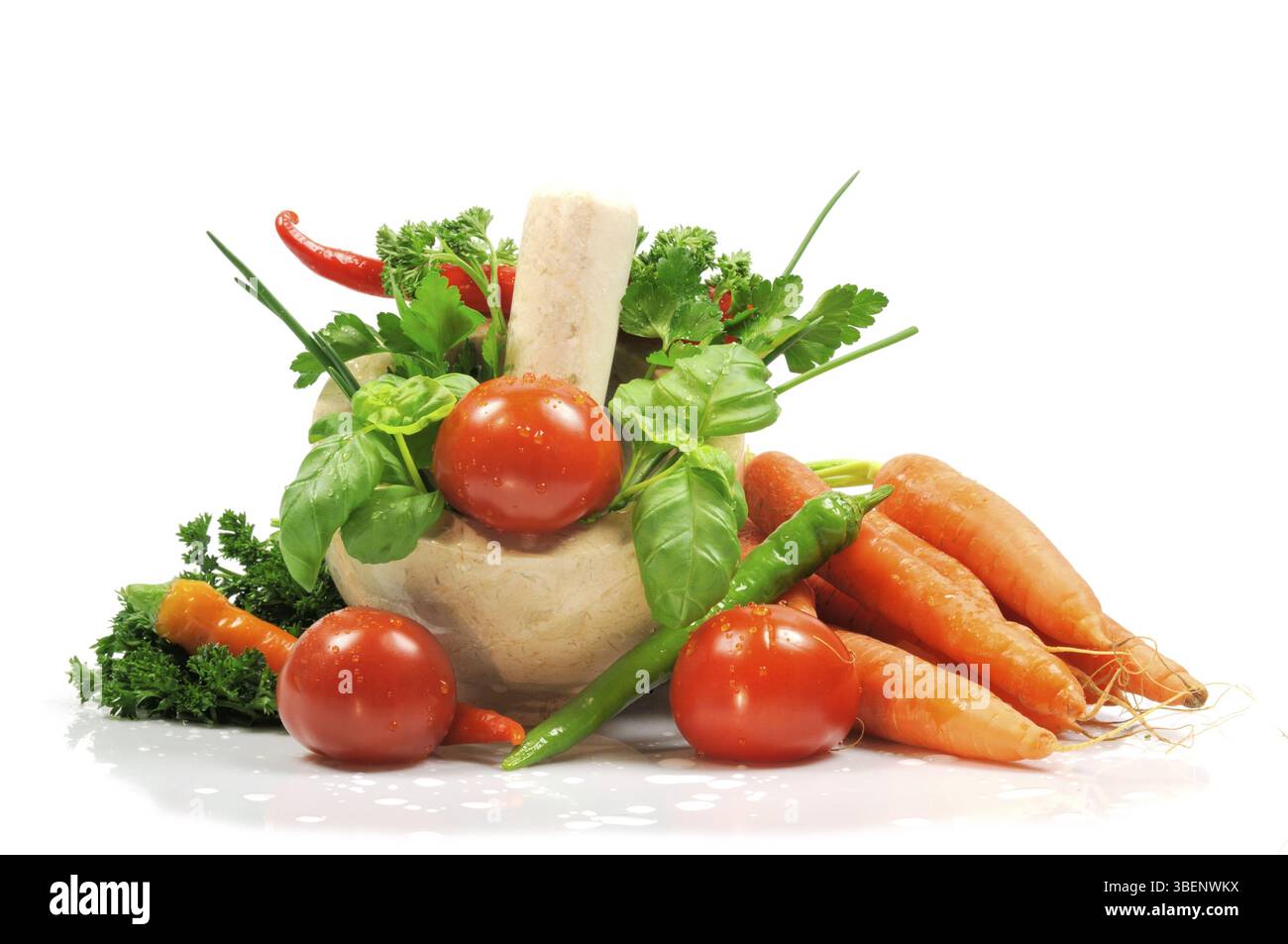 Pilon et mortier (pistillum et mortarium) Banque D'Images