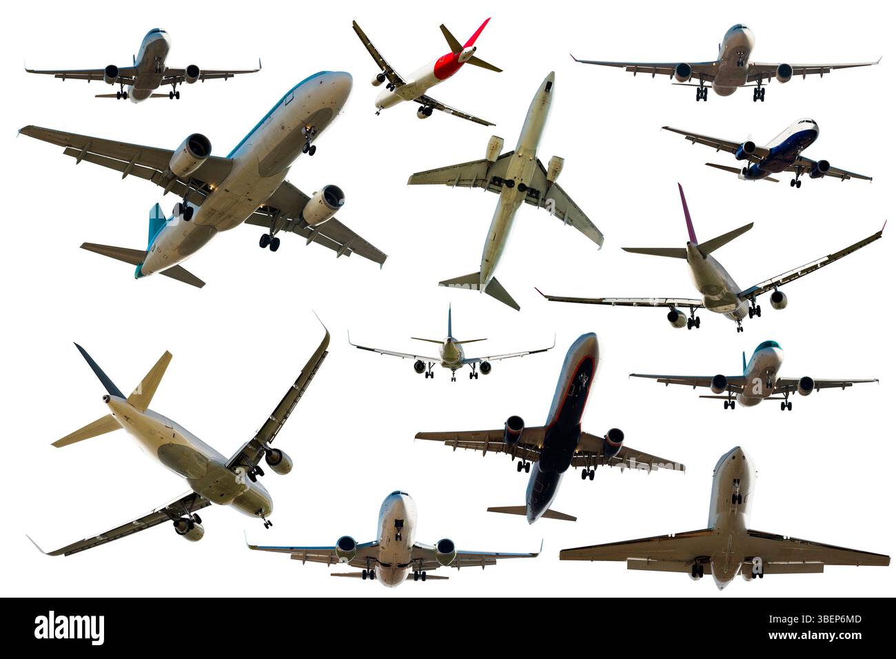 Beaucoup d'avions différents sur un fond blanc propre Banque D'Images Beaucoup d'avions différents sur un fond blanc propre Banque D'Images
