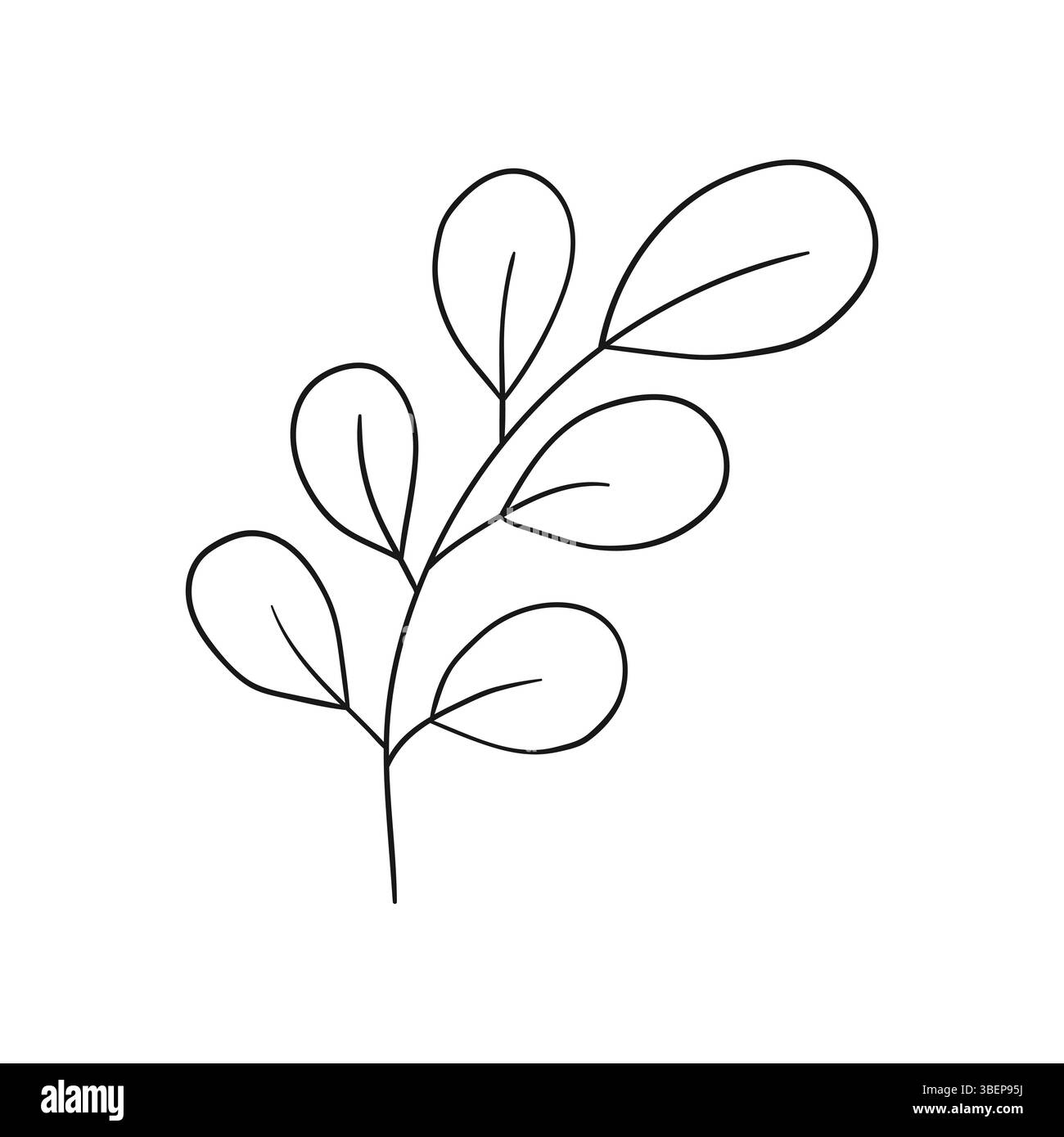 Icône Holly sur fond blanc. Illustration mignonne de baies dans le style de dessin à la main. Monochrome. Conception pour livres, jeux d'enfants Illustration de Vecteur
