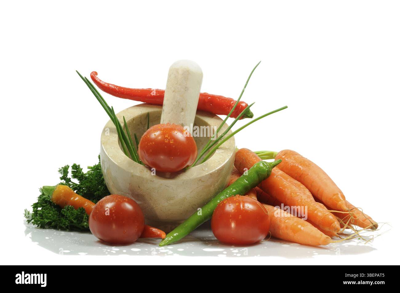 Pilon et mortier (pistillum et mortarium) Banque D'Images