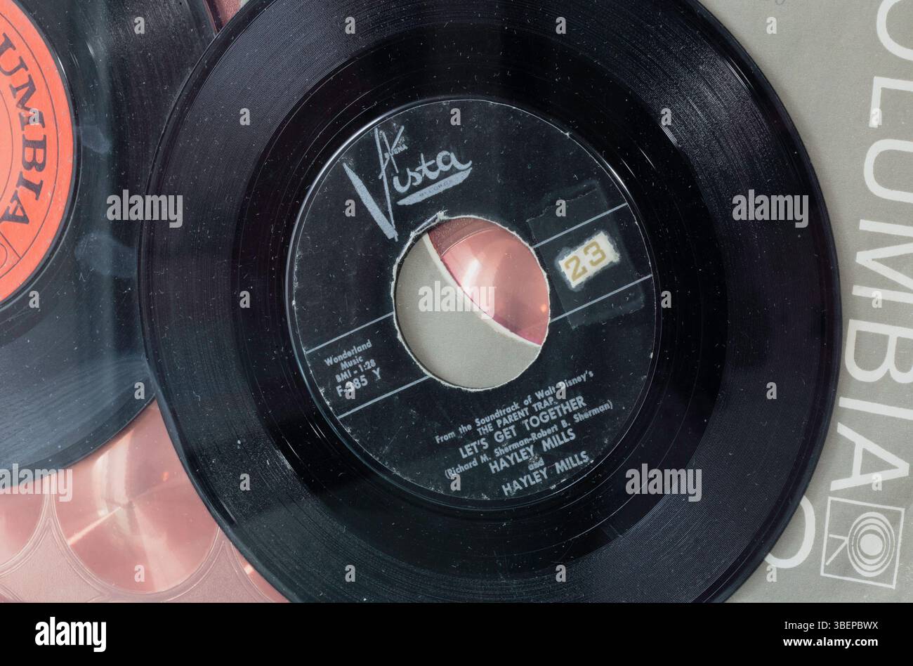 Vintage 1961 vinyle 45 tours record, États-Unis Banque D'Images