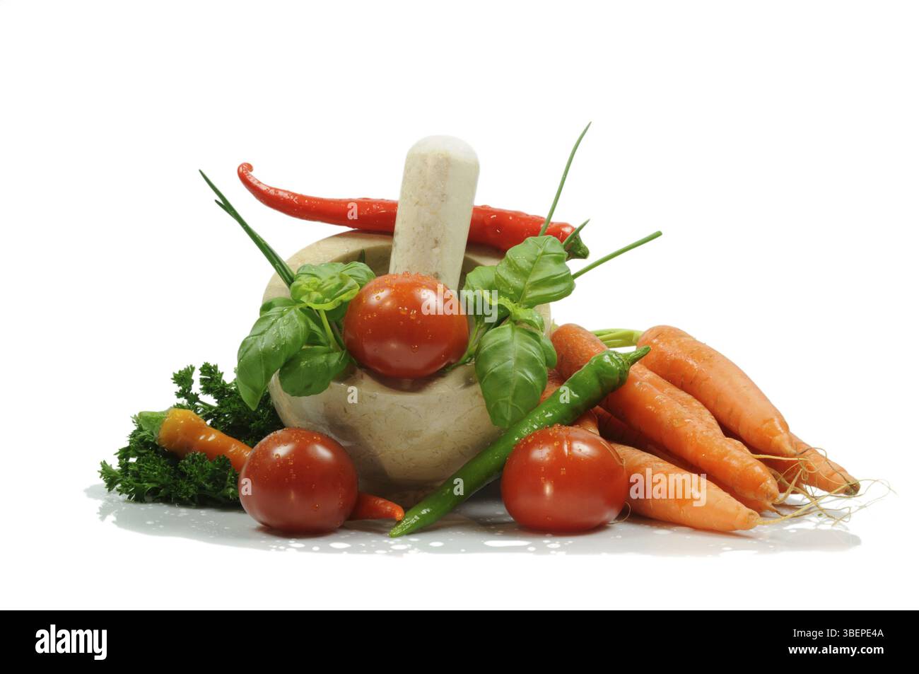 Pilon et mortier (pistillum et mortarium) Banque D'Images