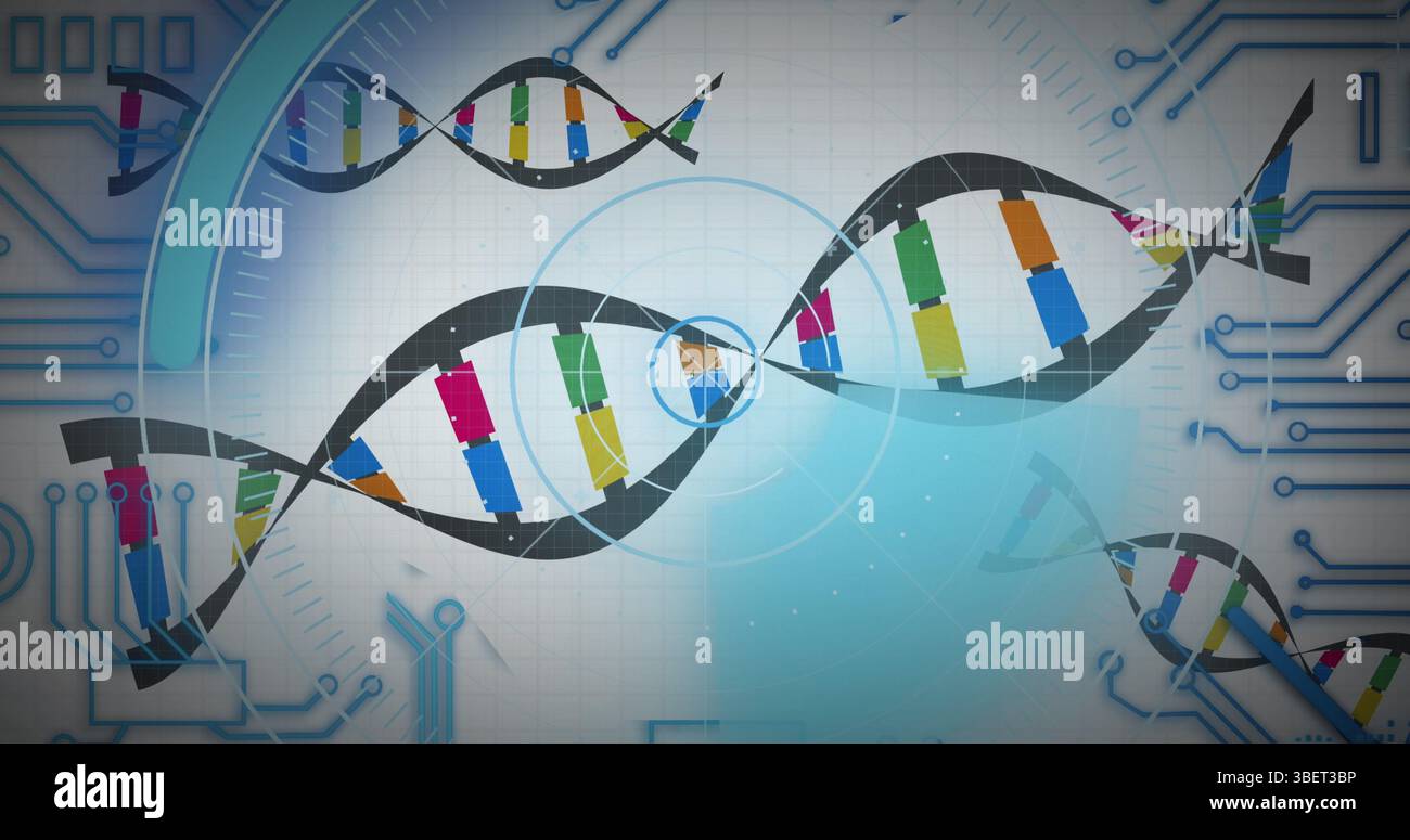 Illustration du traitement des données médicales et de la prise du processeur sur fond blanc Banque D'Images