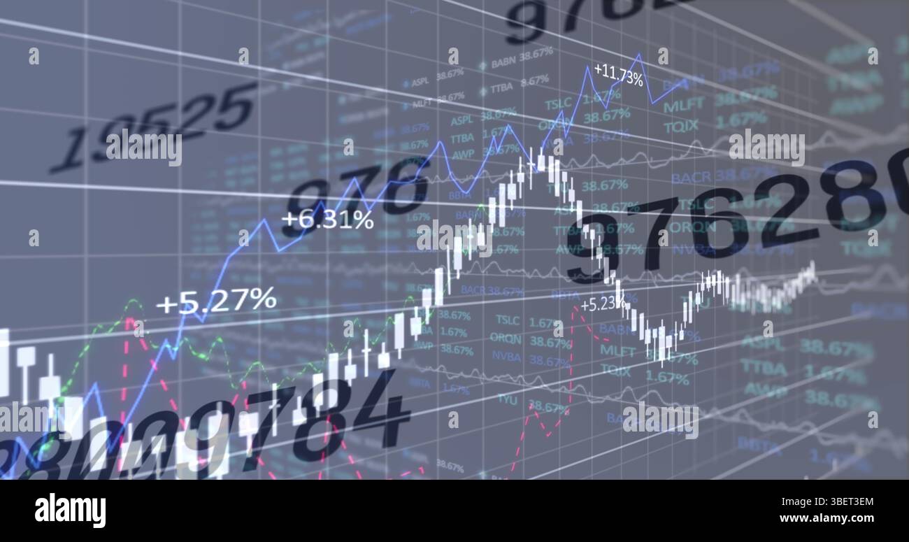 Image des connexions financières sur fond gris Banque D'Images