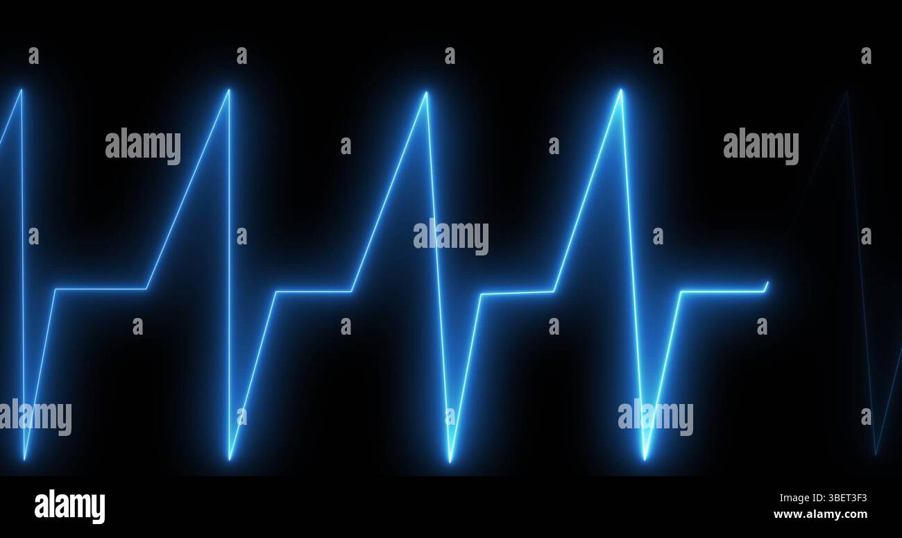 Image de l'électrocardiographe sur fond noir Banque D'Images
