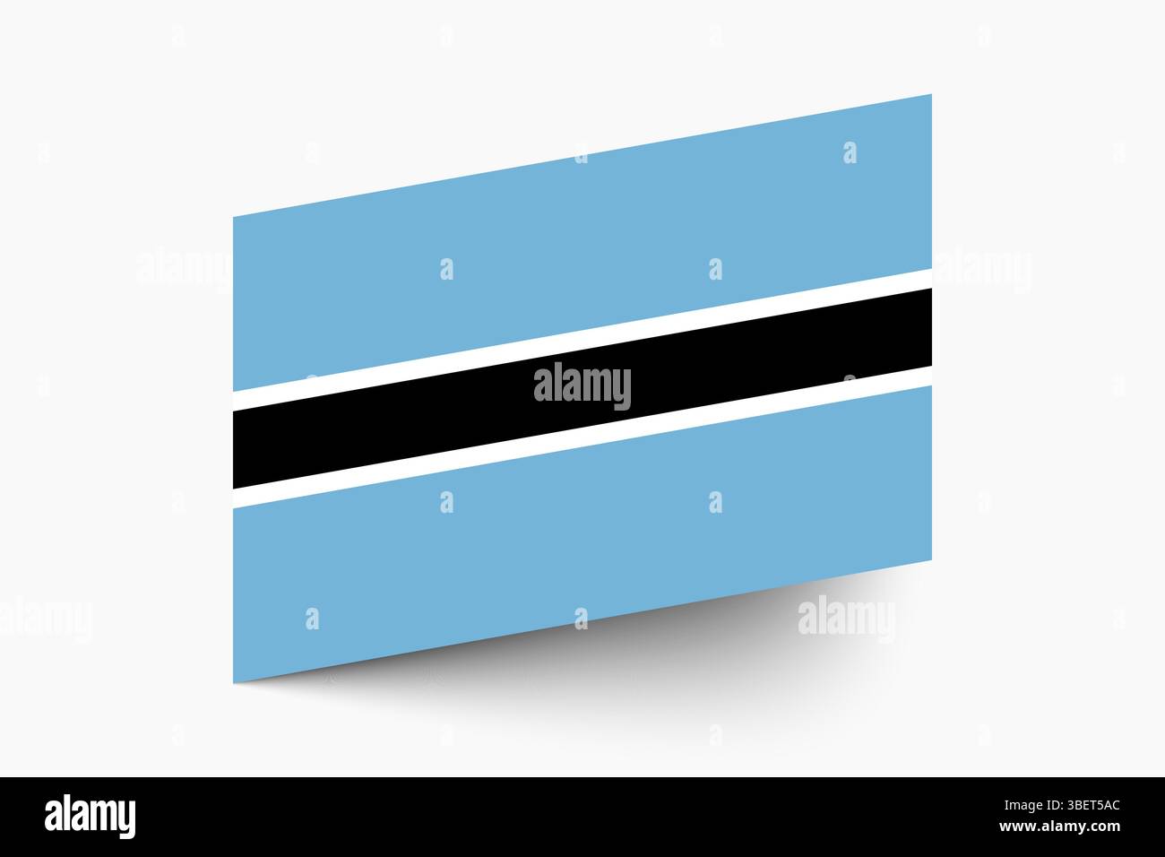 Drapeau du Botswana. Botswana drapeau couleurs officielles inclinées icône numérique illustration vectorielle design. Illustration de Vecteur