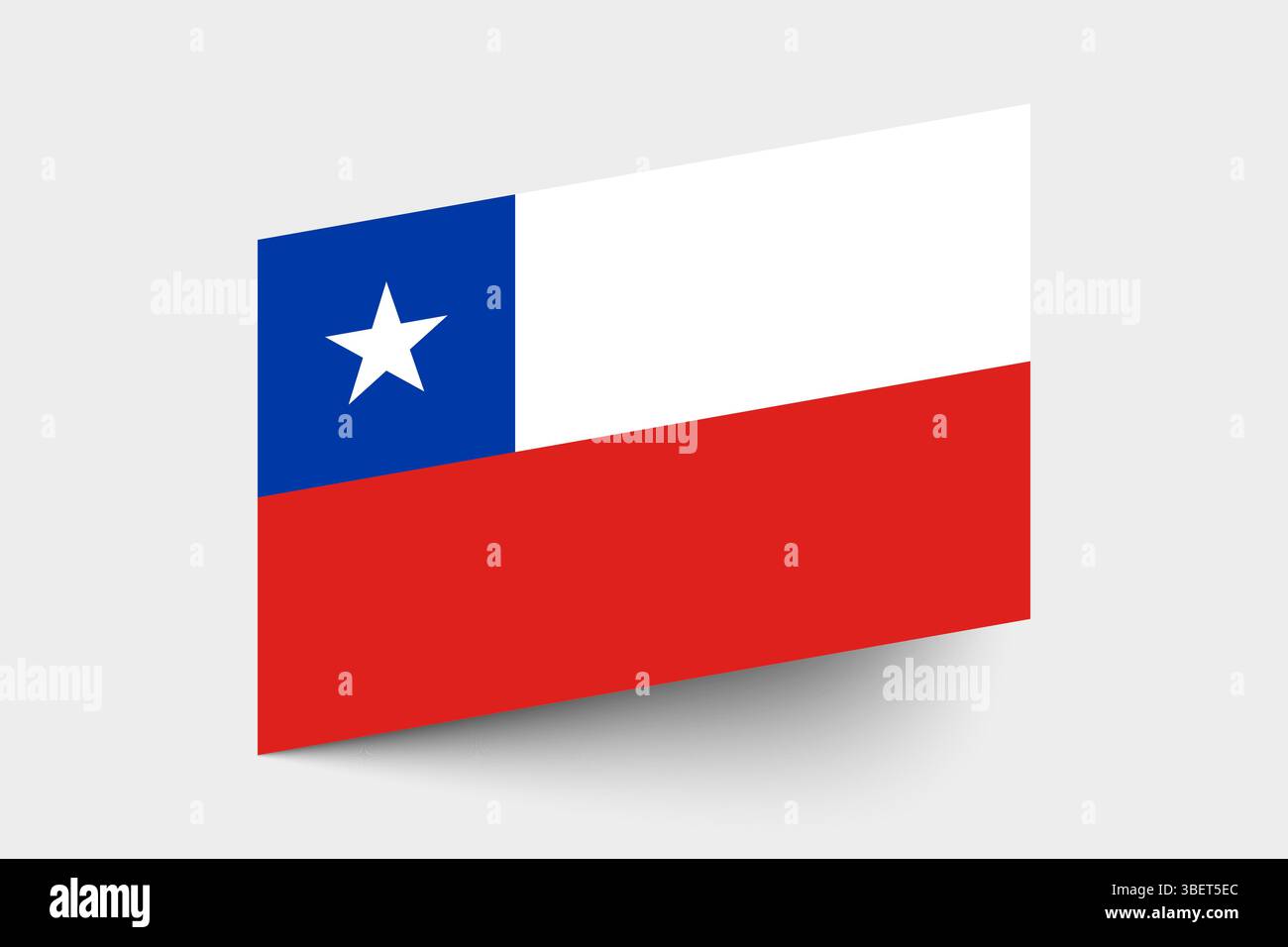 Drapeau du Chili. Chili drapeau couleurs officielles inclinées icône numérique illustration vectorielle design. Illustration de Vecteur