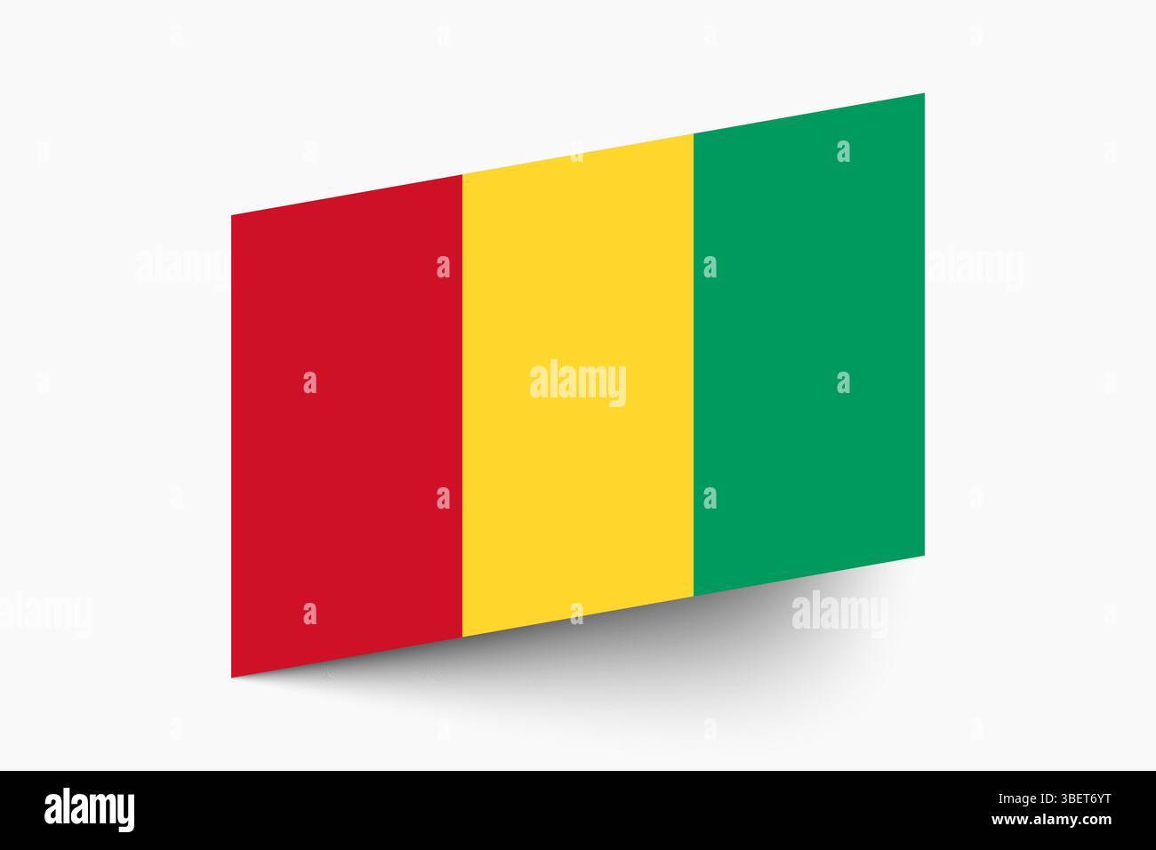 Drapeau de Guinée. Couleurs officielles du drapeau de Guinée incliné icône numérique illustration vectorielle design. Illustration de Vecteur