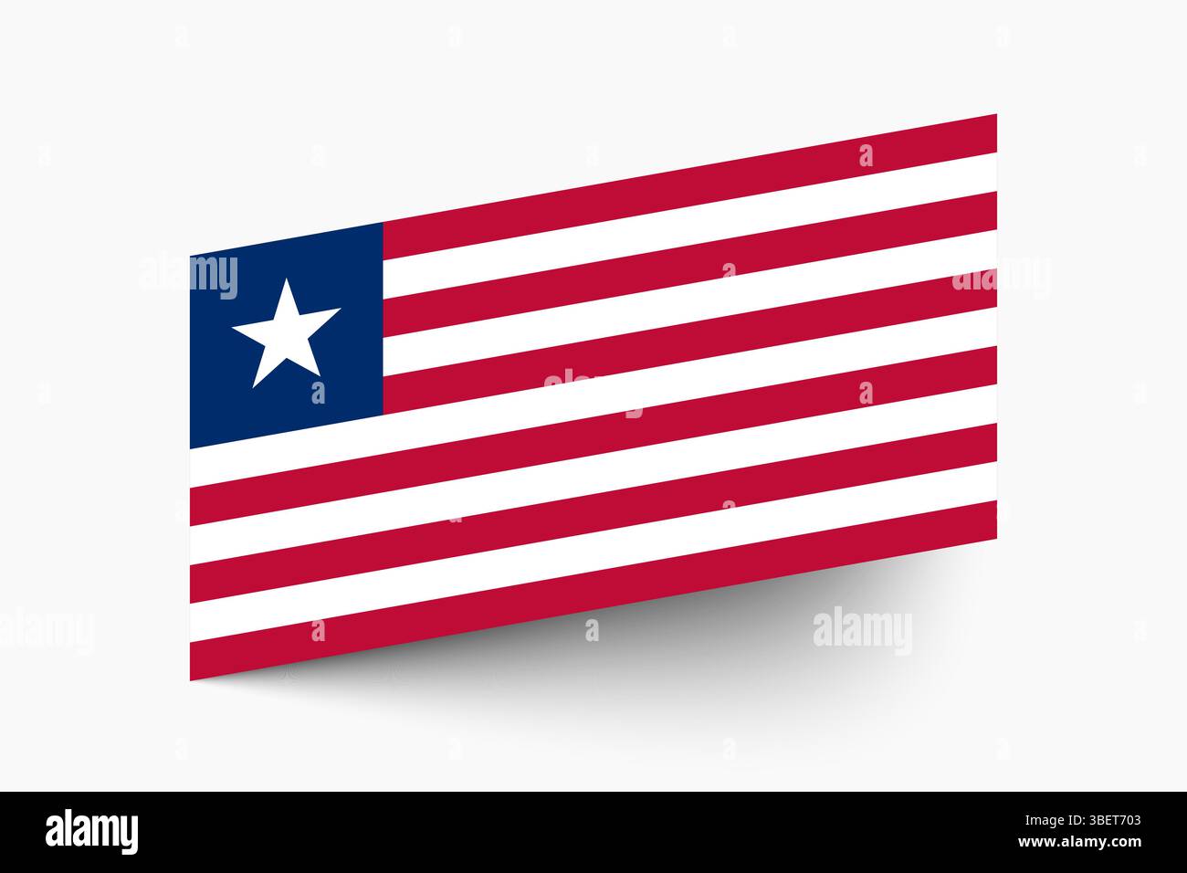 Drapeau du Libéria. Liberia drapeau couleurs officielles incliné icône numérique illustration vectorielle design. Illustration de Vecteur