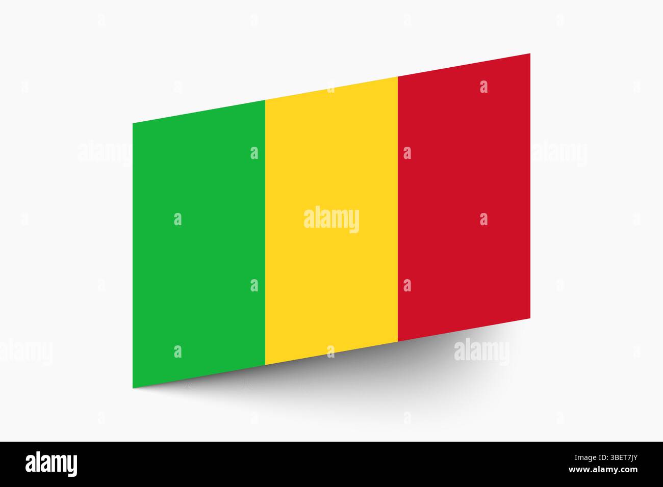 Drapeau du Mali. Mali drapeau couleurs officielles inclinées icône numérique illustration vectorielle design. Illustration de Vecteur