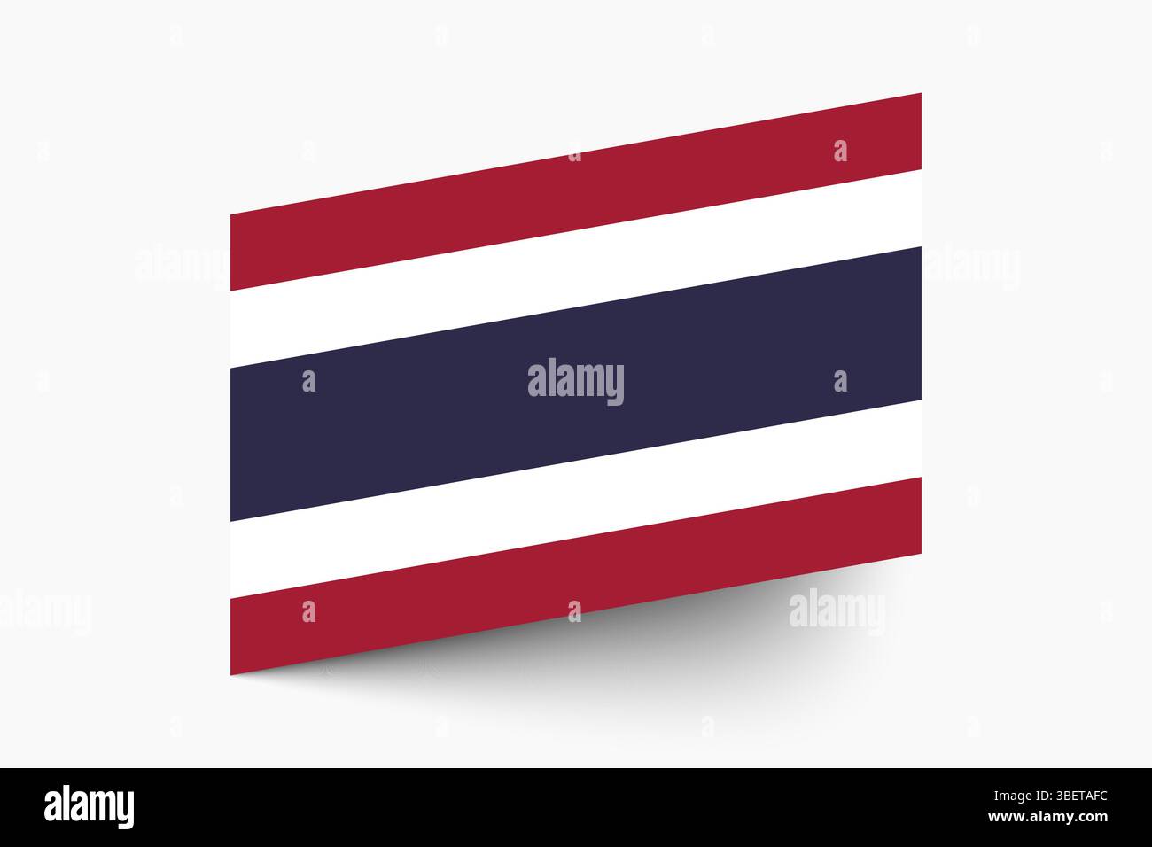 Drapeau de Thaïlande. Thaïlande drapeau couleurs officielles inclinées icône numérique illustration vectorielle design. Illustration de Vecteur