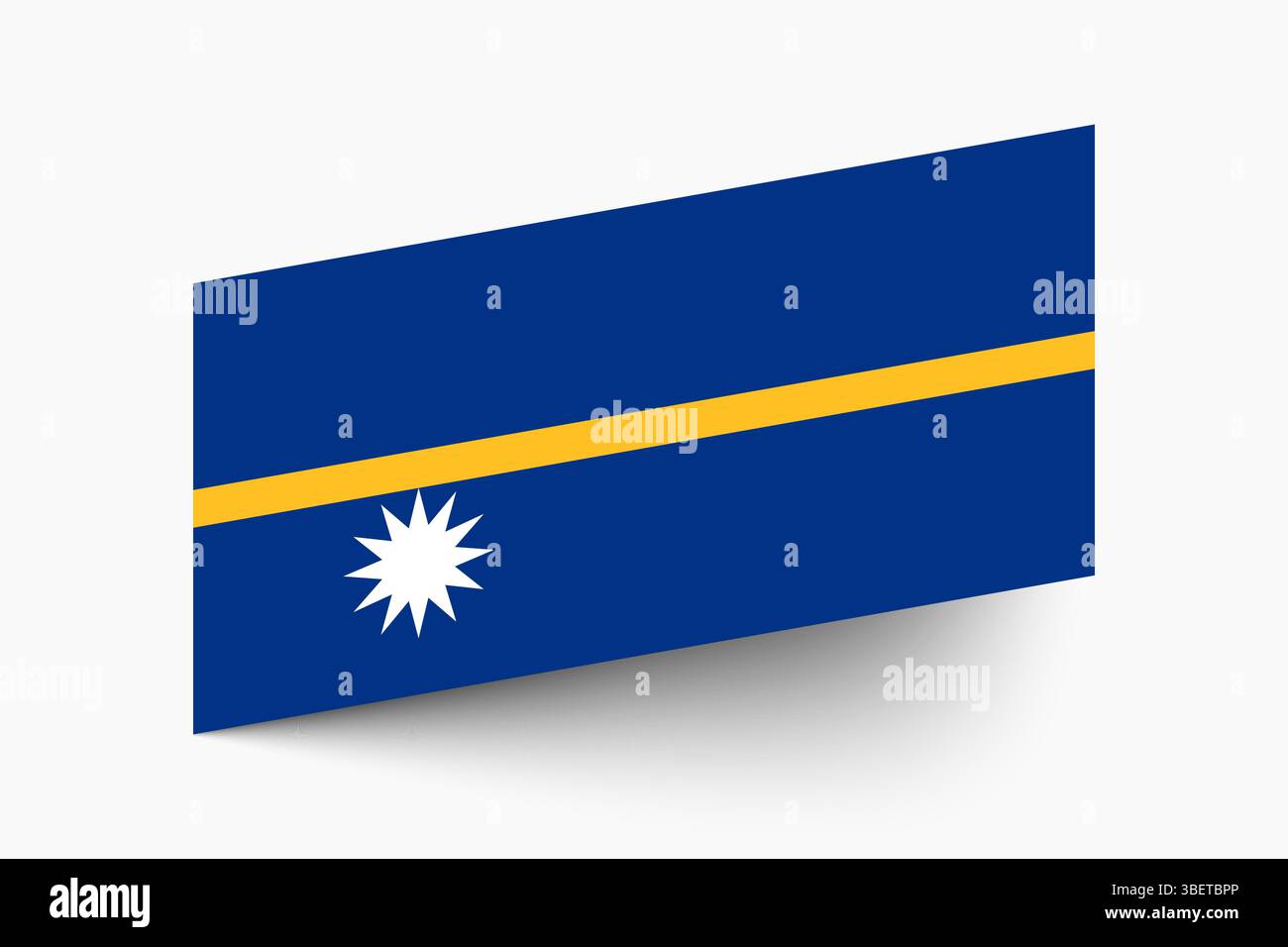 Drapeau de Nauru. Nauru drapeau couleurs officielles inclinées icône numérique illustration vectorielle design. Illustration de Vecteur