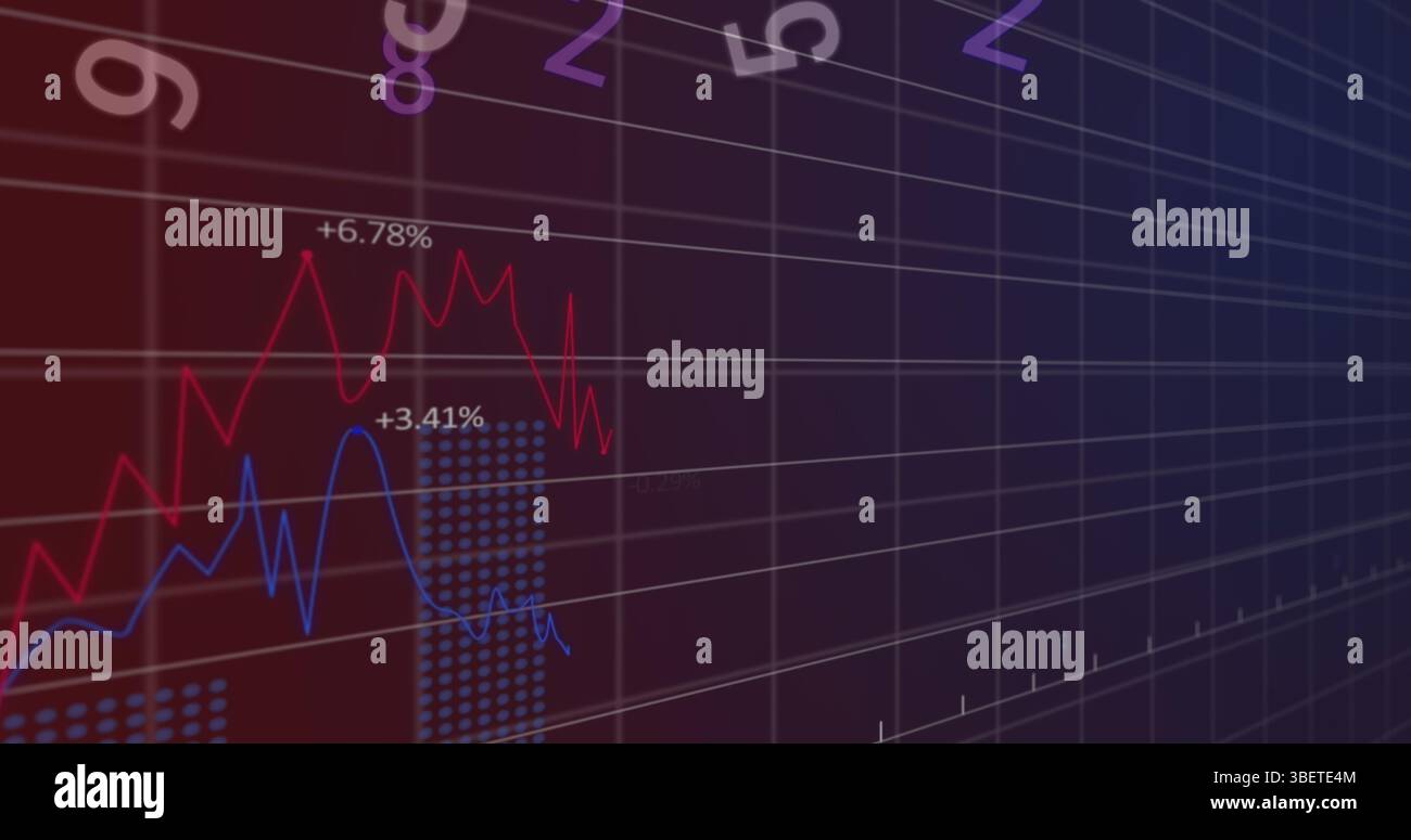 Image des connexions financières sur fond sombre Banque D'Images