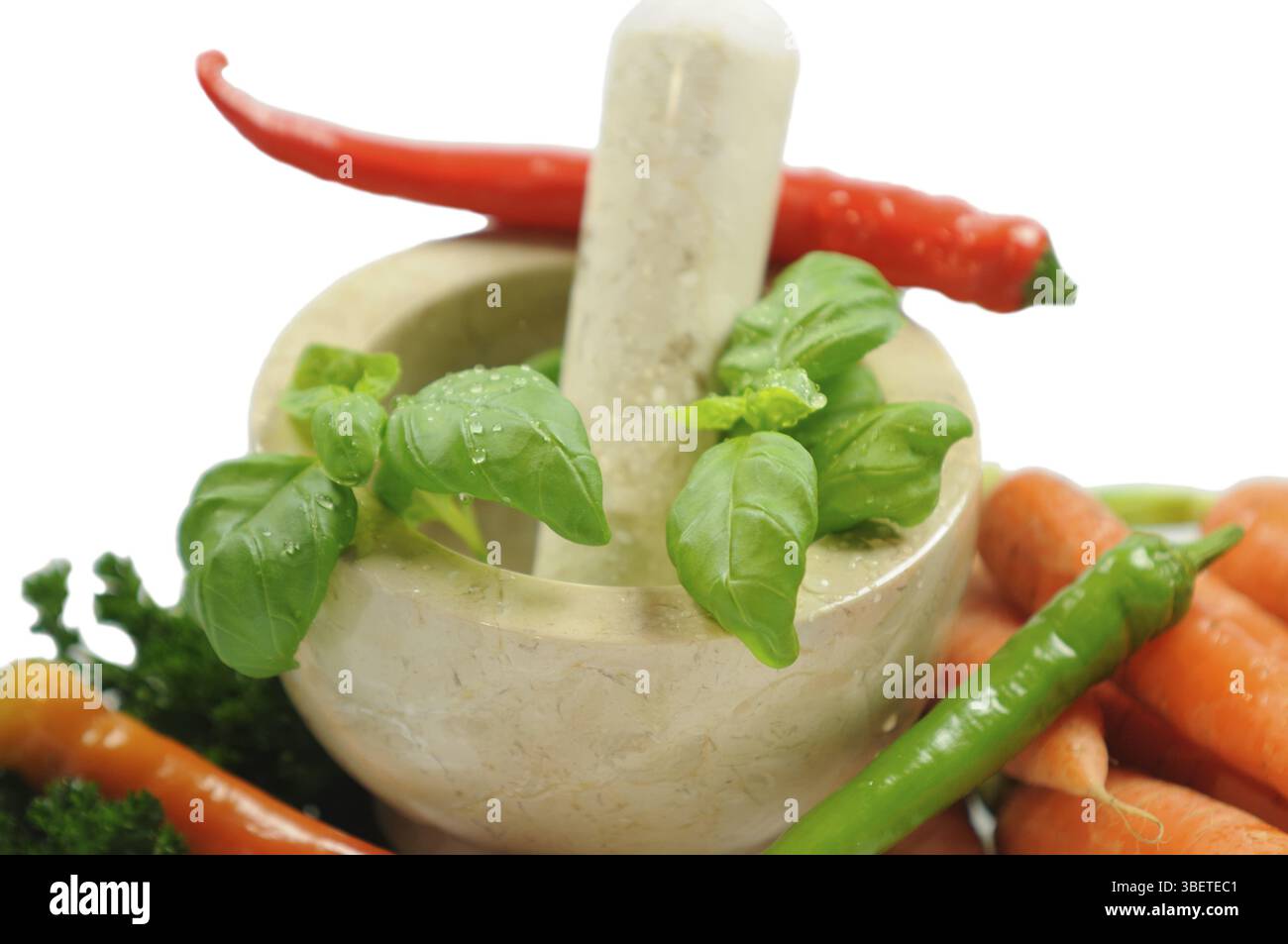 Pilon et mortier (pistillum et mortarium) Banque D'Images