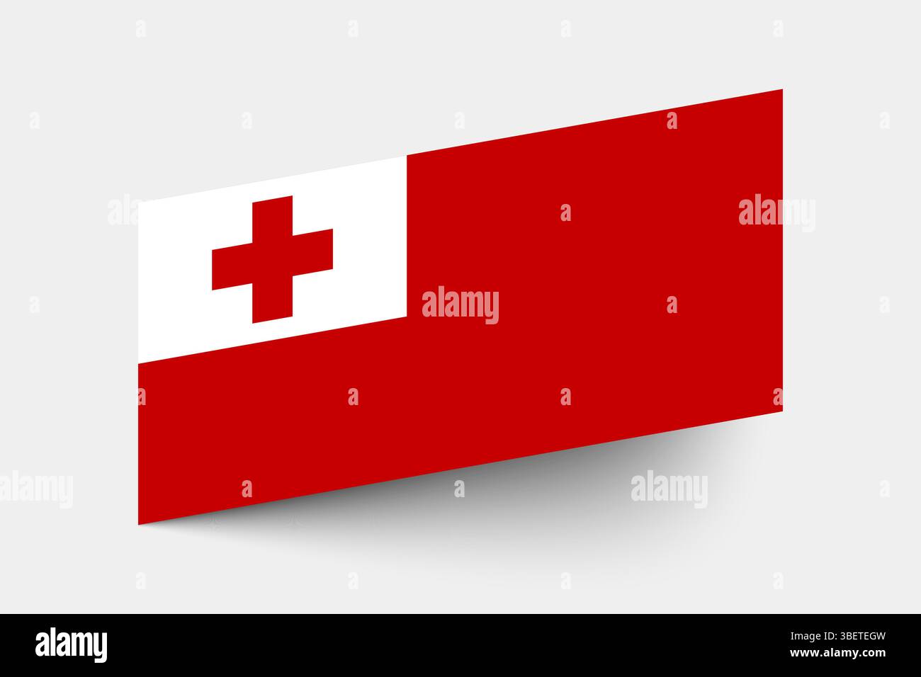 Drapeau des Tonga. Drapeau Tonga couleurs officielles icône inclinée illustration vectorielle numérique design. Illustration de Vecteur