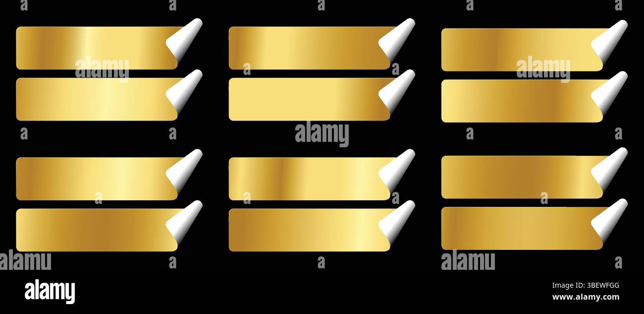 Collection de barres dégradées d'éléments de badge de rang or élégant Illustration de Vecteur