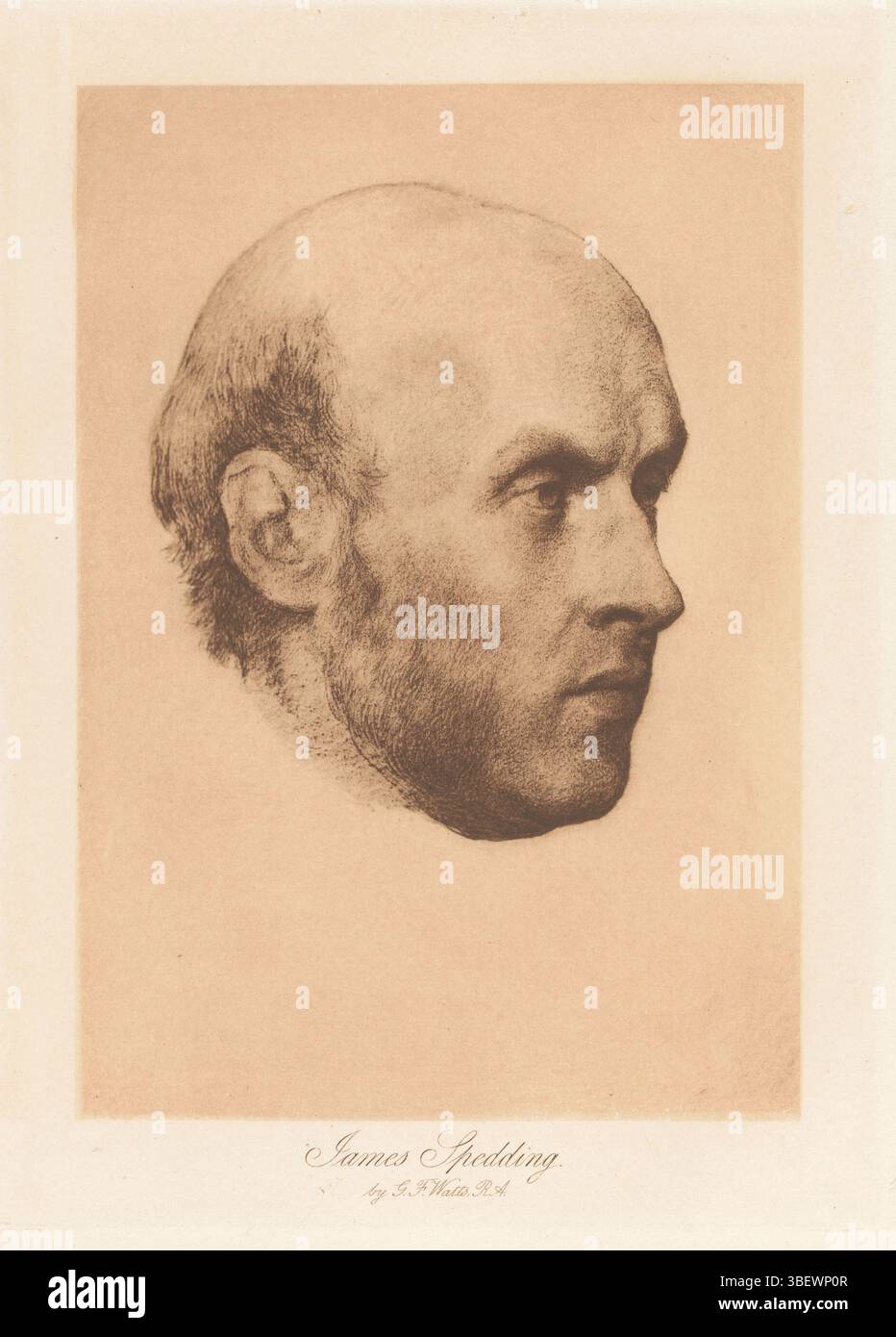 Watts, George Frederick, Cameron, Henry Herschel Hay, James Spedding, reproduction d'un portrait de James Spedding par George Frederick Watts, recto-imprimé, tirage photomécanique, reproduction, page, photos, livres photographiques illustrés, James Spedding./ par G. F. Watts. R.A., hauteur 248 mm, largeur 174 mm, britannique, photographe, 1888 - 1893, papier, héliogravure, cliché, 1817-02-23 - 1904-06-01, dessinateur intermédiaire Banque D'Images