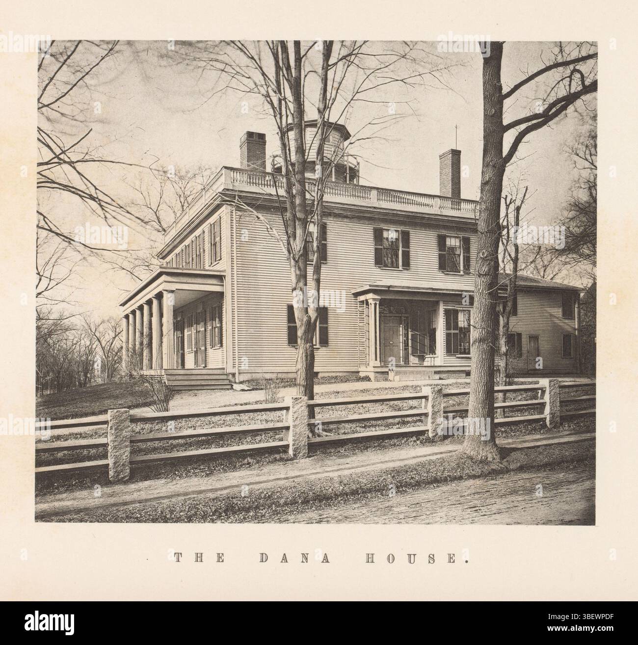 The Dana House, vue à la Dana Palmer House of Harvard University, tirage photomécanique, page, photos, livres photographiques illustrés, hauteur 175 mm, largeur 203 mm, fabricant, 1870-1875, papier, collotype, empreinte lumineuse Banque D'Images