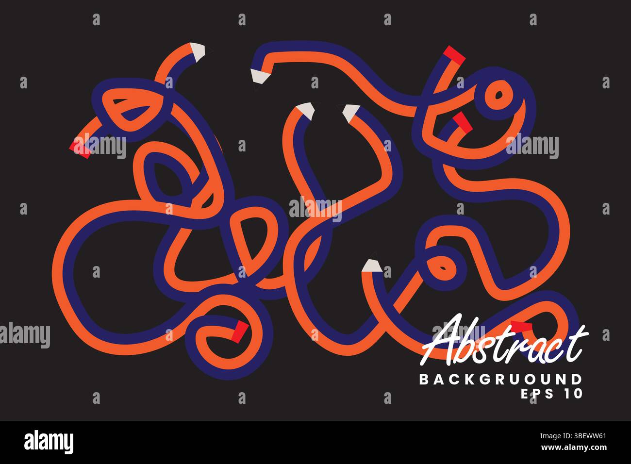 Illustration d'un crayon abstrait minimaliste en arrière-plan couleur variation. Convient pour affiche et bannière Illustration de Vecteur