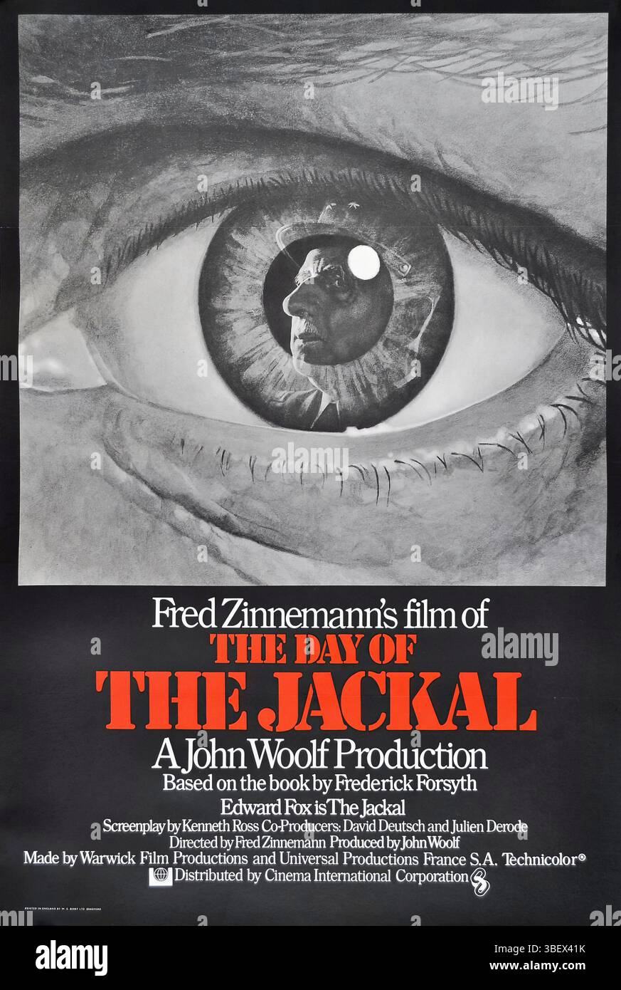 LE JOUR DU JACKAL - affiche de film originale Banque D'Images
