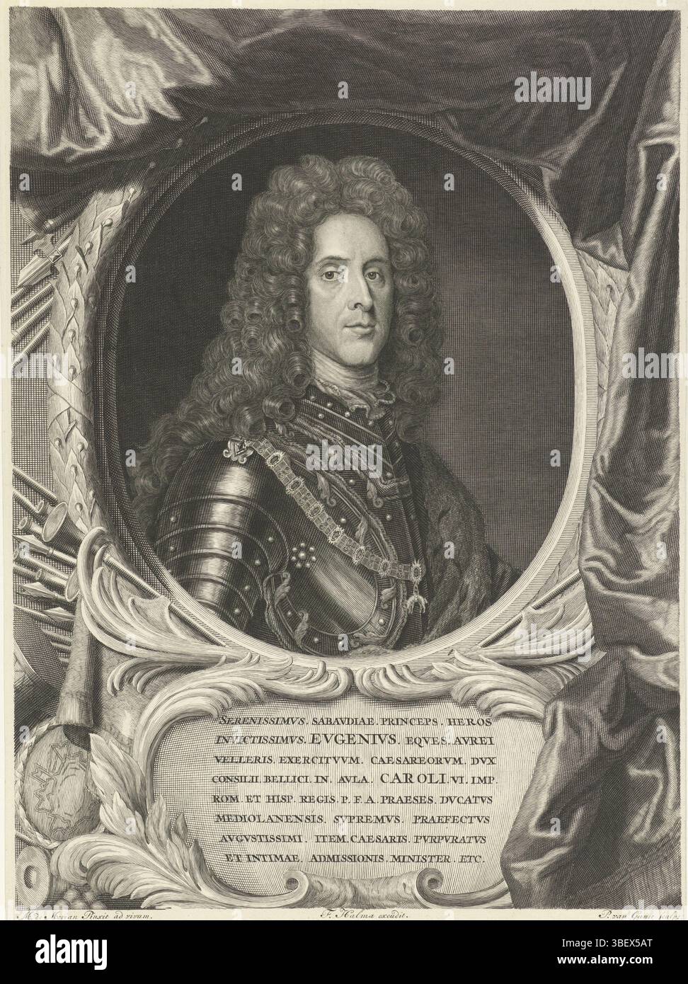 Halma, François, Merian, Matthäus (I), Amsterdam, Gunst, Pieter van, Portrait de l'empereur Charles VI, verso centre bas - estampillé, Charles VI, empereur du Saint-Empire romain germanique et archiduc d'Autriche. L'impression a une légende latine avec des informations sur sa vie., impression, largeur 270 mm, hauteur, 317 mm, 1649 - 1731-05-22, graveur, 1711 - 1731, papier, gravure, gravure (procédé d'impression), Suisse, 1593-09-22 - 1650-06-19, après, par peinture, publication (événement), publication, pays-Bas du Nord, 1653-01-03 - 1722-01-13, éditeur Banque D'Images