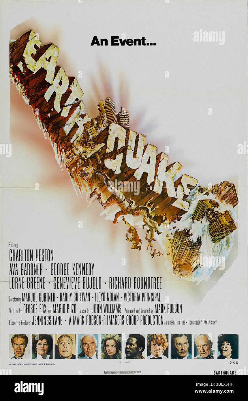 EARTH QUAKE - affiche de film originale Banque D'Images