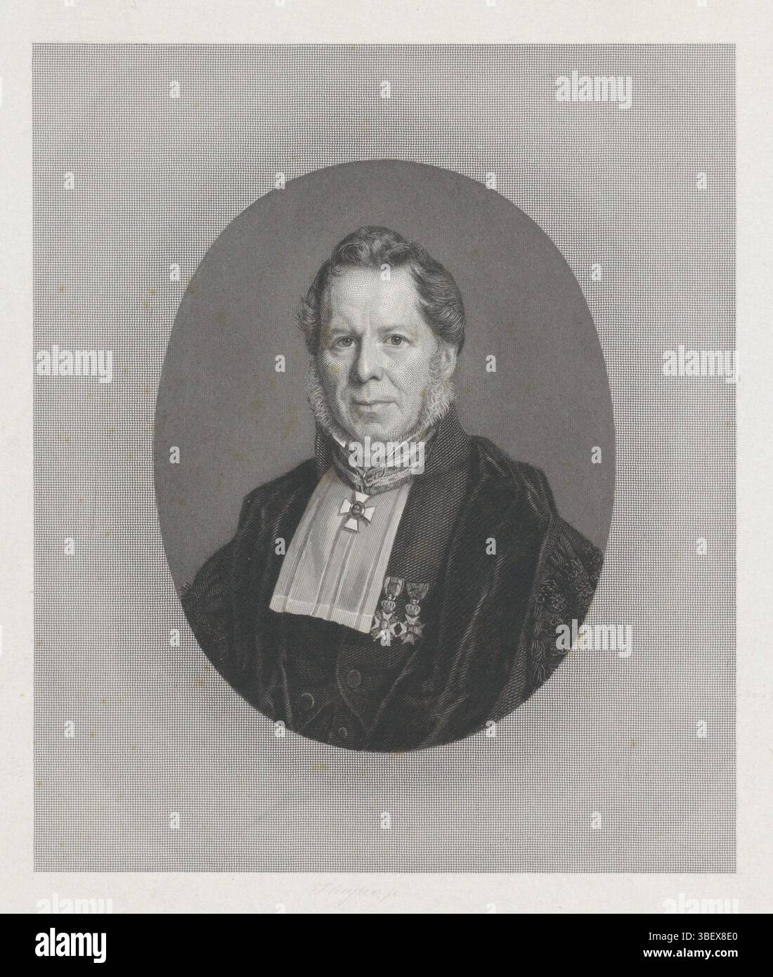 Neuman, Johan Heinrich, Amsterdam, Sluyter, Dirk Jurriaan, portrait du professeur Jacobus Ludovicus Conradus Schroeder van der Kolk., verso milieu - estampillé, impression, hauteur 275 mm, largeur 203 mm, néerlandais, 1811-11-14 - 1886-05-29, imprimeur, 1860 - 1879, papier, chine collé, gravure sur acier, gravure, etsen, Nederlands, 1819-01-07 - 1898-04-14 Banque D'Images