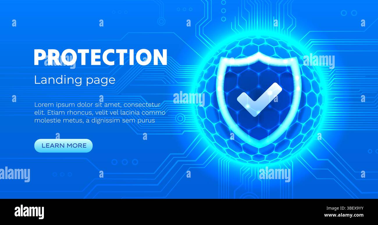 Bouclier de sphère de protection avec hexagone, boule cyber Protect. Vecteur Illustration de Vecteur