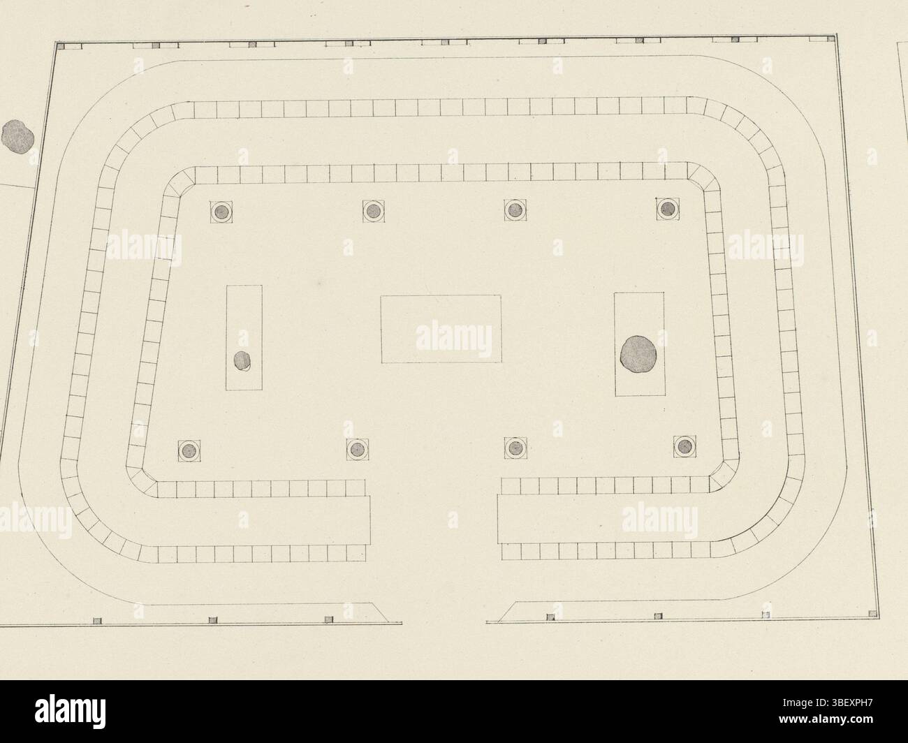 Leyde, Paauw, Salomon van der, Plan de la salle à la place de den Burgt pour célébrer le vieux-étudiant Den 9.d août 1838, Leyde, verso - estampillé, Plan de la salle des fêtes fondée au château de Leyde pour la célébration de la réunion quinquennale des anciens étudiants de la Leidsche Hogeschool le 9 août 1838. Marqué en haut à droite : voir aussi le pendentif., impression, plaques historiques Frederik Muller, hauteur 380 mm, largeur 495 mm, 1794-06-10 - 1869-03-0, graveur, 1838 - 1838, papier, lithographie (technique) Banque D'Images