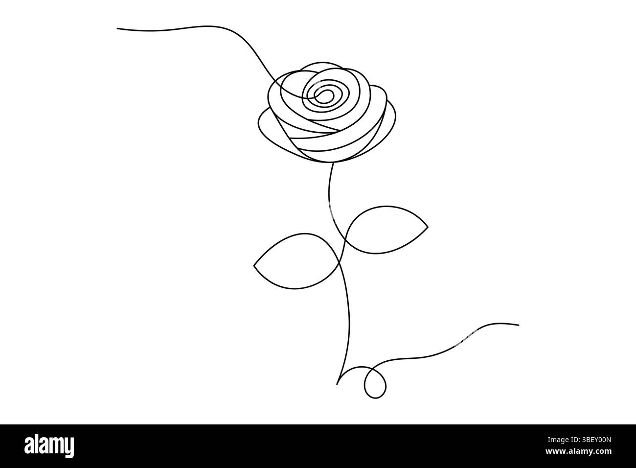 Fleur de rose dessin de ligne continue élégant une ligne Art d'une rose minimaliste. illustration vectorielle Illustration de Vecteur