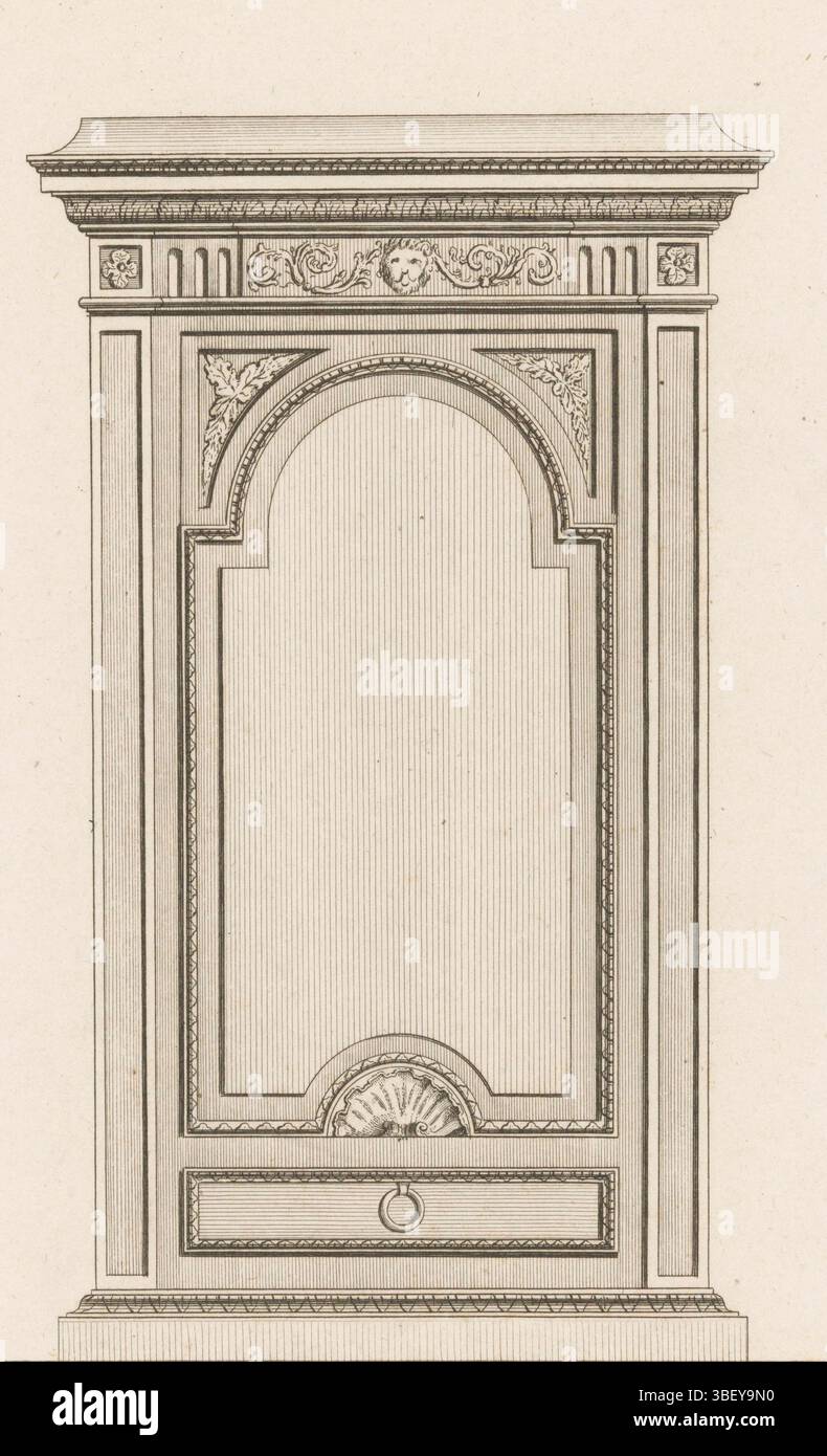 Paris, le Père & Pierre-Michel Avaulez, Charles, Boucher, juste Nathan François, Boutrois, Philibert, 30e cahier, Kasten, armoire à la moderne, tête de lion et motif coquille, Paris, verso - estampillé, Une armoire décorée d'un motif coquille, de motifs de feuilles et d'une tête de lion. Numéro d'impression 176., impression, impressions d'ornement, impressions, verso - estampillé, hauteur 327 mm, largeur 203 mm, imprimeur, 1772 - 1779, papier, gravure, gravure, gravure (procédé d'impression), concept de travail, 1736 - 1782-01, selon conception, publication (événement), publication, éditeur, création d'expression Banque D'Images Paris, le Père & Pierre-Michel Avaulez, Charles, Boucher, juste Nathan François, Boutrois, Philibert, 30e cahier, Kasten, armoire à la moderne, tête de lion et motif coquille, Paris, verso - estampillé, Une armoire décorée d'un motif coquille, de motifs de feuilles et d'une tête de lion. Numéro d'impression 176., impression, impressions d'ornement, impressions, verso - estampillé, hauteur 327 mm, largeur 203 mm, imprimeur, 1772 - 1779, papier, gravure, gravure, gravure (procédé d'impression), concept de travail, 1736 - 1782-01, selon conception, publication (événement), publication, éditeur, création d'expression Banque D'Images