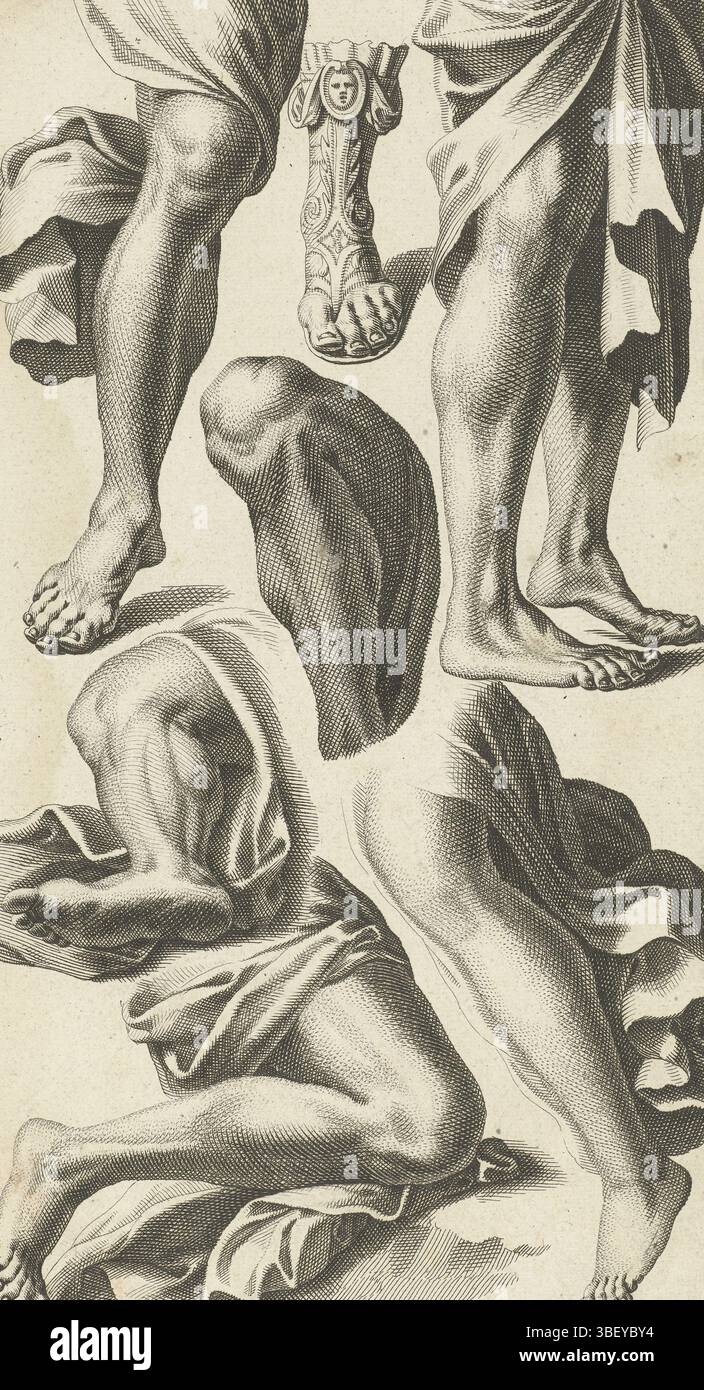 Louis XIV (roi de France), Paris, Gantrel, Étienne, France, Lepautre, Jean, études académiques, jambes et un pied, de deuxième édition., impression, impression ornementale, impressions, gravures ornementales, hauteur 270 mm, largeur 150 mm, Frans, 1618-06-28 - 1682-02-02, imprimeur, 1682 - 1706, quatrième quart 17ème siècle, quatrième quart 18ème siècle, premier quart 18ème siècle, papier, gravure, procession d'impression, travail conception, 1618-06-28 - 1682-02, selon sa propre conception, publication (événement), publication, 1646 - 1706-11-01, éditeur, 1638-09-05 - 1715-01, Banque D'Images