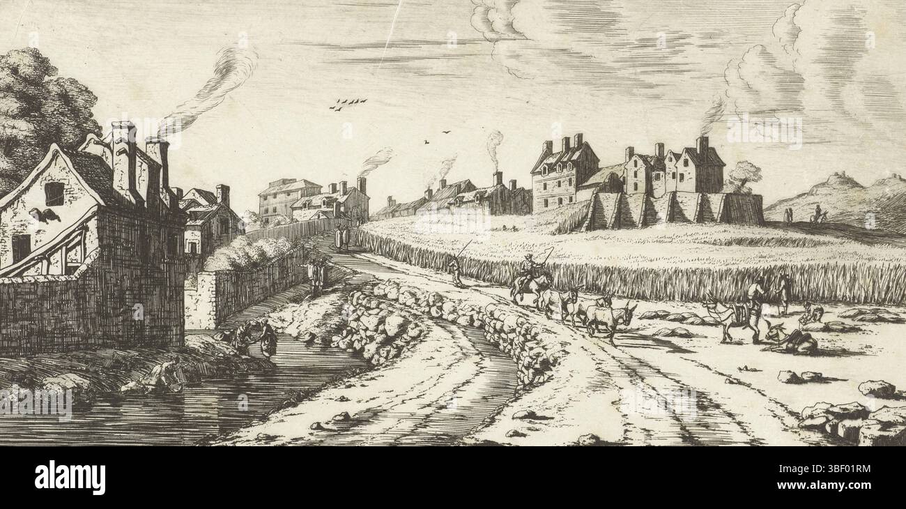 Nooms, Reinier, Meryon, Charles, entrée du Faubourg Saint-Marceau à Paris, entrée de la banlieue de Saint-Marceau près de Paris, verset en bas à droite - estampillé, paysage à la périphérie de Saint-Marceau près de Paris. Sur la route sablonneuse, les mulets sont conduits et les hommes coupent les cornes sur le champ à côté de la route. Sur la gauche se trouvent les femmes qui se lavent au bord d'une rivière et derrière de hauts murs se trouvent des maisons., impression, recto en bas à droite - estampillé, vero en bas à droite - estampillé, hauteur 136 mm, largeur 242 mm, français, 1821-11-23 - 1868-02-14, graveur, 1850 - 1850, troisième quart 19ème siècle, papier, gravure, conception d'œuvres, Banque D'Images Nooms, Reinier, Meryon, Charles, entrée du Faubourg Saint-Marceau à Paris, entrée de la banlieue de Saint-Marceau près de Paris, verset en bas à droite - estampillé, paysage à la périphérie de Saint-Marceau près de Paris. Sur la route sablonneuse, les mulets sont conduits et les hommes coupent les cornes sur le champ à côté de la route. Sur la gauche se trouvent les femmes qui se lavent au bord d'une rivière et derrière de hauts murs se trouvent des maisons., impression, recto en bas à droite - estampillé, vero en bas à droite - estampillé, hauteur 136 mm, largeur 242 mm, français, 1821-11-23 - 1868-02-14, graveur, 1850 - 1850, troisième quart 19ème siècle, papier, gravure, conception d'œuvres, Banque D'Images