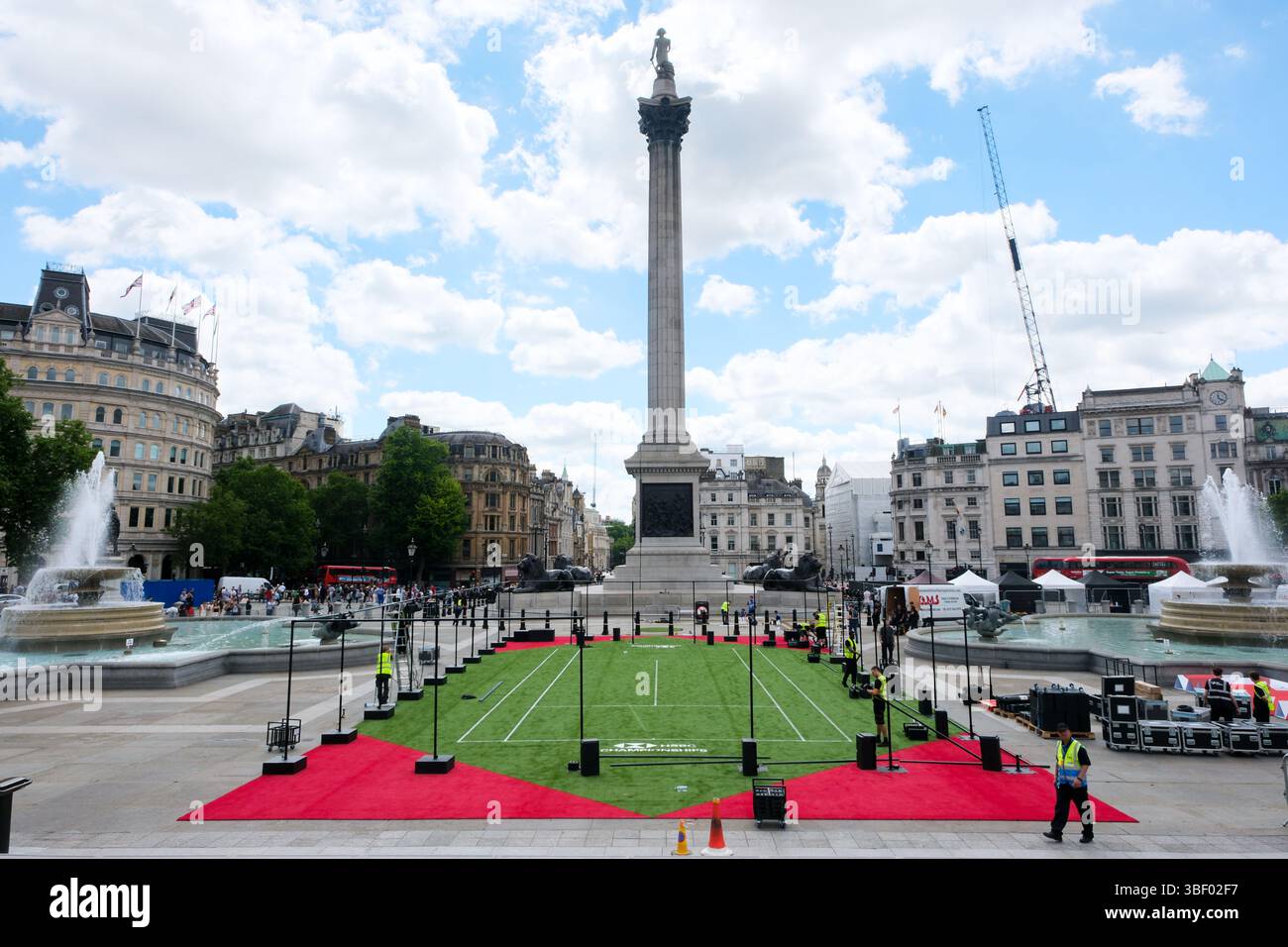 Trafalgar Square, Londres, Royaume-Uni. 30 mai 2025. HSBC Championships court de tennis à Trafalgar Square, crédit : Matthew Chattle/Alamy Live News Banque D'Images