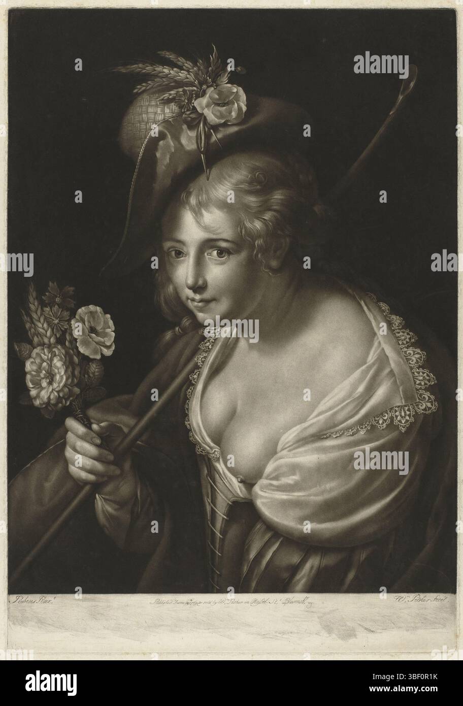 Pether, William, Moreelse, Paulus, Rubens, Peter Paul, Pether, Helena Forman, impression, hauteur mm, largeur mm, anglais, 1731, graveur, 1741 - 1800, Paper, Mezzotint, Zuid-Nederlands, 1577-06-28 - 1640-05-30, après, après peinture, Nord des pays-Bas, 1571 - 1638-03-19, après peinture, publication (événement), publication, éditeur Banque D'Images