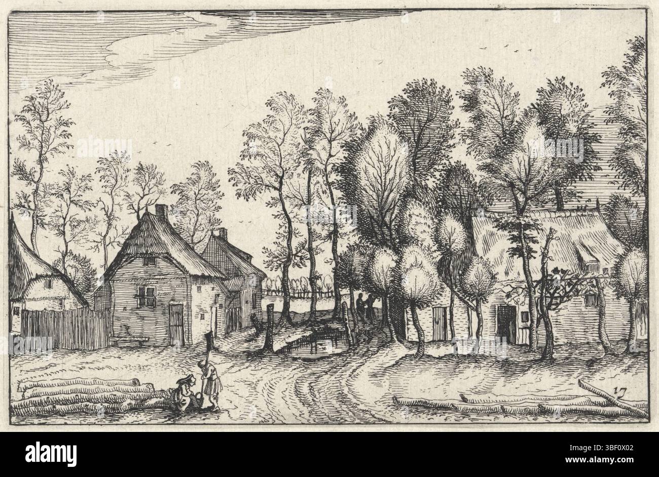 Amsterdam, Visscher, Claes Jansz. (II), Doestechum, Johannes ou Lucas van, maître de la Kleine Landschappen, Amsterdam, paysages avec bâtiments, paysage avec maisons et arbres coupés, verso - estampillé, face sur un paysage avec au milieu une route, avec des arbres coupés des deux côtés. En arrière-plan sont quelques maisons., impression, hauteur 102 mm, largeur 158 mm, Noord-Nederlands, 1586 - 1652-06-19, graveur, 1620 - 1620, papier, gravure, conception de travaux, Zuid-Nederlands, après conception, après impression, publication (événement), publication, éditeur Banque D'Images Amsterdam, Visscher, Claes Jansz. (II), Doestechum, Johannes ou Lucas van, maître de la Kleine Landschappen, Amsterdam, paysages avec bâtiments, paysage avec maisons et arbres coupés, verso - estampillé, face sur un paysage avec au milieu une route, avec des arbres coupés des deux côtés. En arrière-plan sont quelques maisons., impression, hauteur 102 mm, largeur 158 mm, Noord-Nederlands, 1586 - 1652-06-19, graveur, 1620 - 1620, papier, gravure, conception de travaux, Zuid-Nederlands, après conception, après impression, publication (événement), publication, éditeur Banque D'Images