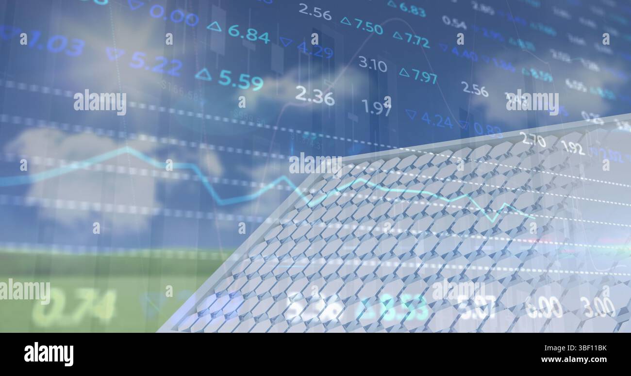 Image du traitement des données financières sur écran numérique Banque D'Images