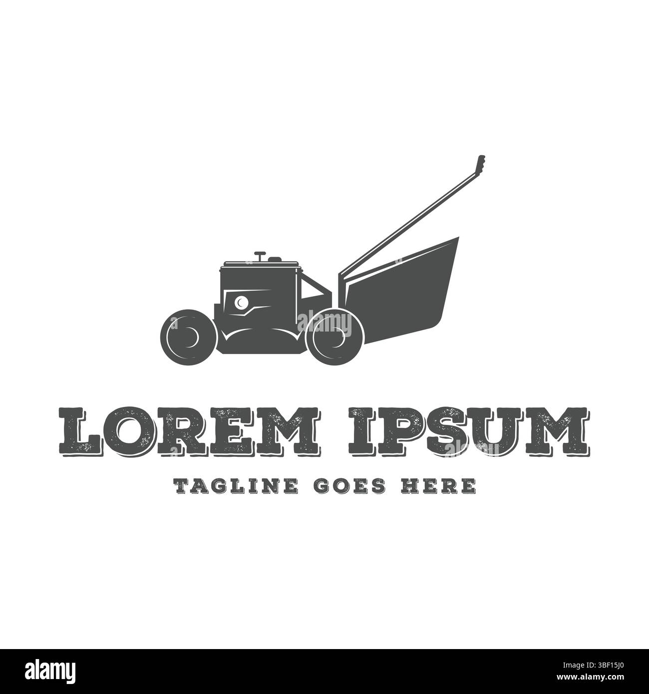 Vue latérale isolée tondeuse à gazon ou coupe-herbe pour le produit de la machine ou le vecteur de conception d'illustration de service à la maison Illustration de Vecteur