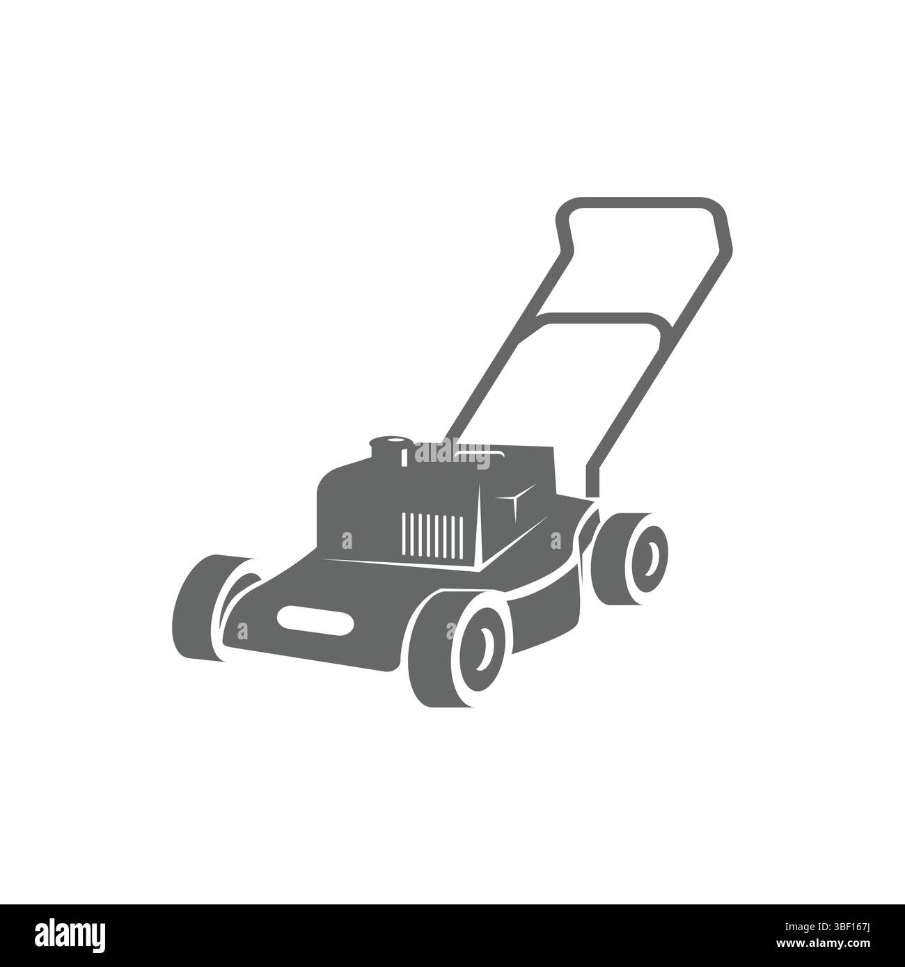 Tondeuse à gazon isolée ou coupe-herbe pour le produit de la machine ou le vecteur de conception d'illustration de service à la maison Illustration de Vecteur