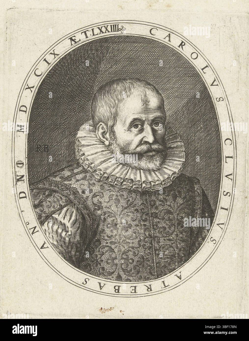 Pays-Bas du Nord, Baudous, Robert de, Portrait de Carolus Clusius, pays-Bas du Nord, verso sous - estampillé, Portrait du savant Carolus Clusius à l'âge de 74 ans, buste droit en ovale. Avec texte en écriture de bordure., impression, hauteur 113 mm, largeur 88 mm, 1574 - 1659, graveur, 1591 - 1659, quatrième quart du xvie siècle, premier quart du xviie siècle, deuxième quart du xviie siècle, troisième quart du xviie siècle, papier, gravure, gravure (procédé d'impression) Banque D'Images