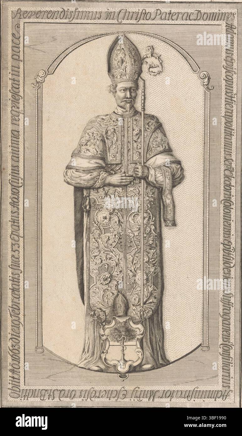 Arenhold, Gerhard Justus, Hamburg, Fritzsch, Christian Friedrich, portrait d'Adam Adami, Portrait d'Adam Adami dans un cadre rectangulaire avec écriture de bordure. Au milieu d'un fusil avec un serpent dans un arbre et une mitre. Dans la marge inférieure, trois lignes Latin text., print, Frankenportretten, hauteur 332 mm, largeur 193 mm, 1719 - 1774, graveur, 1734 - 1734, papier, gravure, gravure (processus d'impression), concept de travail, - 1775 Banque D'Images