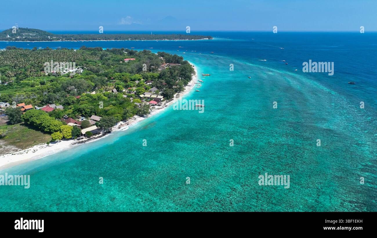 Gili Air Island, magnifique littoral tropical dans les îles indonésiennes. Banque D'Images
