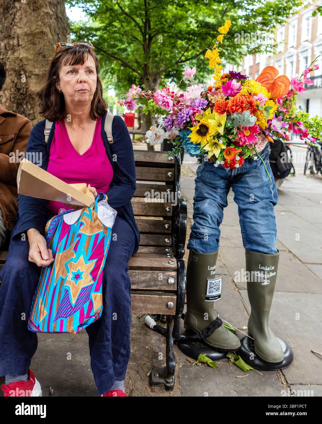 Présentoir d'art fleuri Kings Road Londres Royaume-Uni Banque D'Images