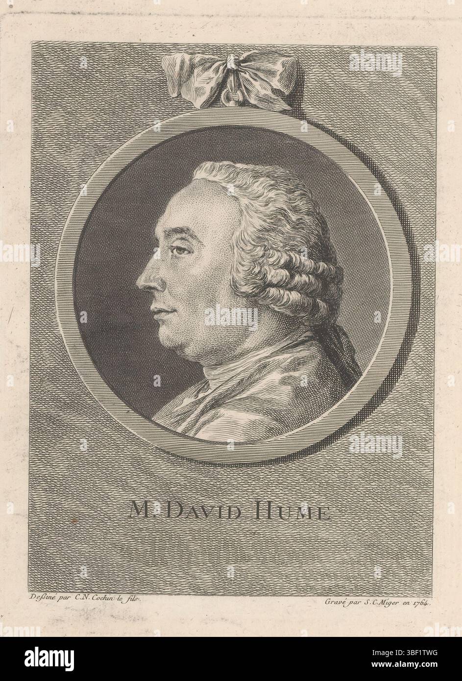 Cochin, Charles Nicolas (II), Miger, Simon Charles, M. David Hume, portrait de David Hume, Prent fait partie d'un album., tirage, feuille d'albumsheet, tirages, hauteur 195 mm, largeur 147 mm, Frans, 1736-02-19 - 1820-02-28, graveur, 1764 - 1764, papier, gravure, gravure (procédé d'impression), gravure, français, 1715 - 1790-04-29, traîneau intermédiaire, après dessin, gravure Banque D'Images