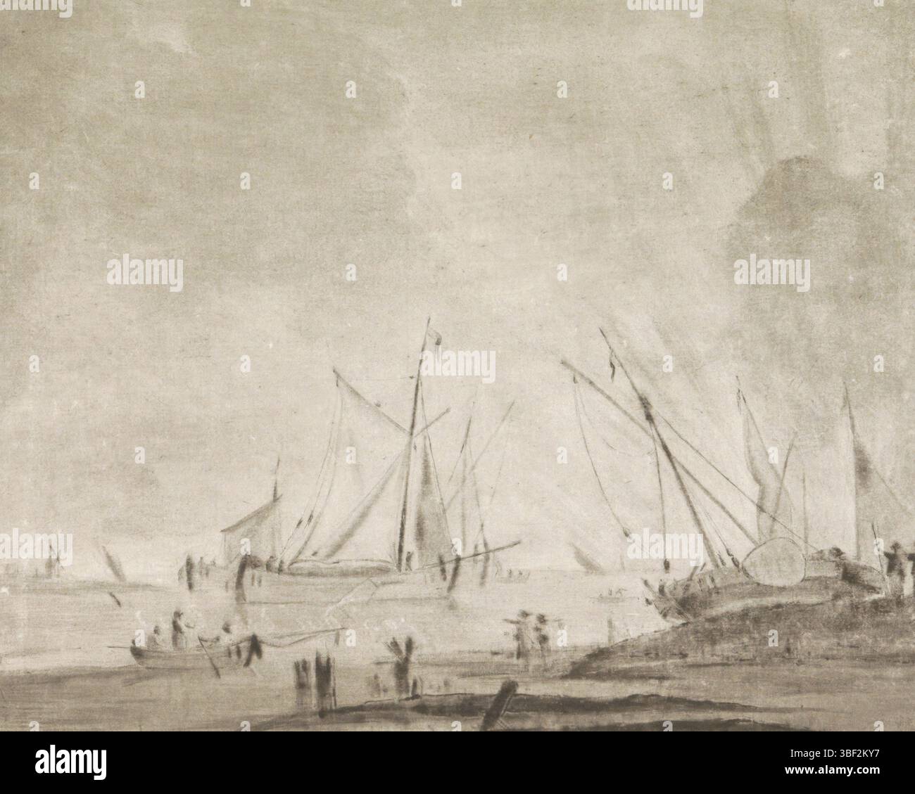Kobell, Hendrik, Amsterdam, Cootwijck, Jurriaan, Rivierlandschap, sous l'impression et au verso - manuscrit au crayon, paysage fluvial avec bateaux et banques., impression, carton verso et impression verso - estampillé, le dernier état de la plaque de cuivre avant qu'elle ne soit découpée, hauteur 144 mm, largeur 179 mm, North-Nederlands, 1714-05-10 - 1798-01-16, imprimeur, 1771 - 1771, papier, dessin imprimé, 1751-09-13 - 17798-03, dessinateur intermédiaire Banque D'Images Kobell, Hendrik, Amsterdam, Cootwijck, Jurriaan, Rivierlandschap, sous l'impression et au verso - manuscrit au crayon, paysage fluvial avec bateaux et banques., impression, carton verso et impression verso - estampillé, le dernier état de la plaque de cuivre avant qu'elle ne soit découpée, hauteur 144 mm, largeur 179 mm, North-Nederlands, 1714-05-10 - 1798-01-16, imprimeur, 1771 - 1771, papier, dessin imprimé, 1751-09-13 - 17798-03, dessinateur intermédiaire Banque D'Images