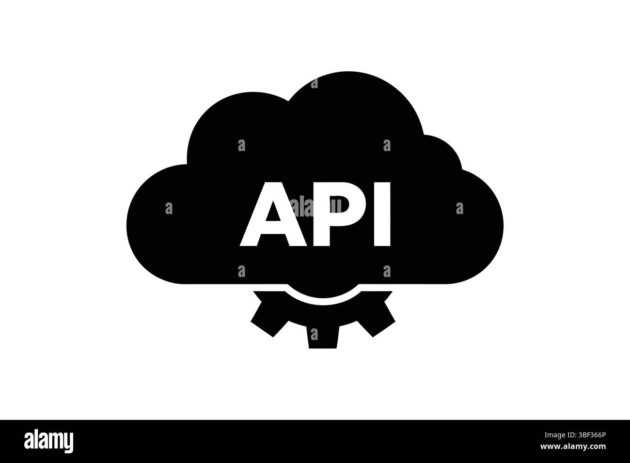 Icône de vecteur d'intégration d'api Cloud pour le développement et le déploiement de logiciels Illustration de Vecteur