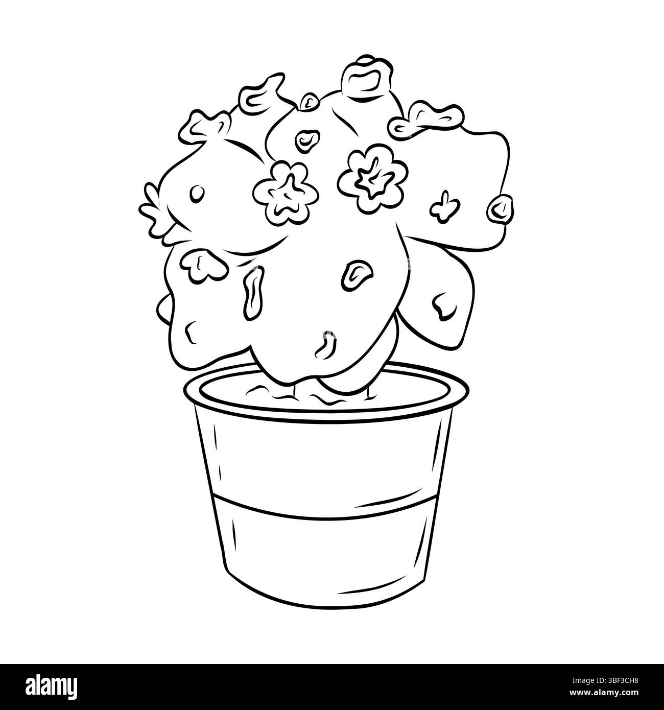 Merveilleuse succulente dans un pot. Illustration vectorielle, objet d'un grand ensemble de plantes succulentes Illustration de Vecteur